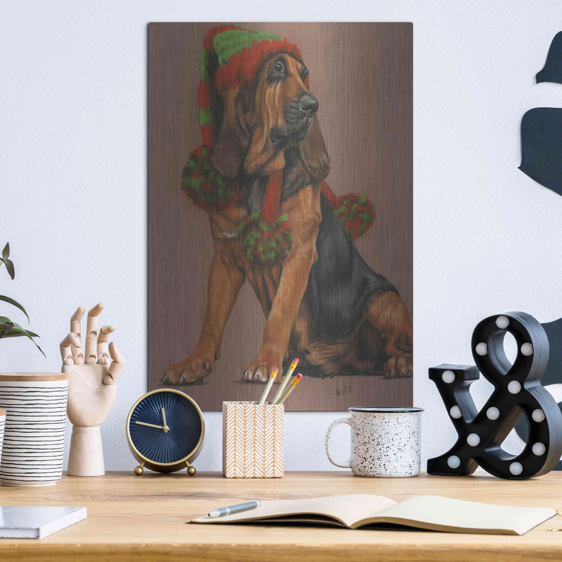 Luxe Metal Art 'Unenthusiastic Gnome' by Barbara Keith, Metal Wall Art,12x16