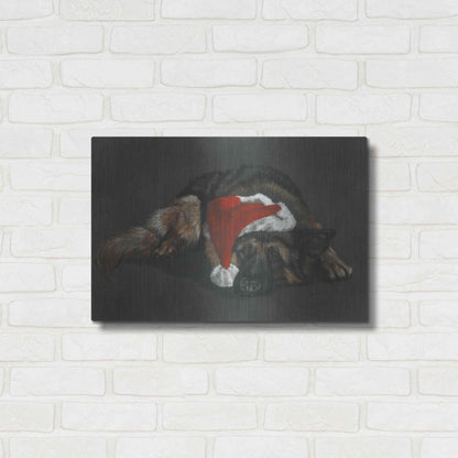 Luxe Metal Art 'Weihnachts Hound' by Barbara Keith, Metal Wall Art,24x16