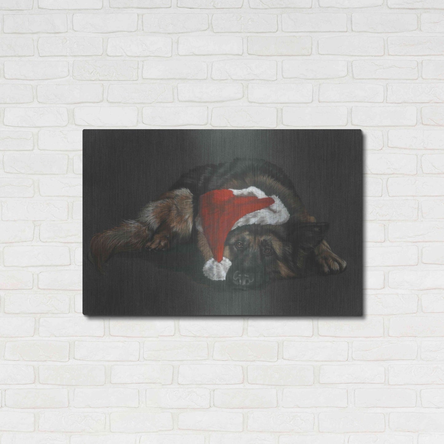 Luxe Metal Art 'Weihnachts Hound' by Barbara Keith, Metal Wall Art,36x24