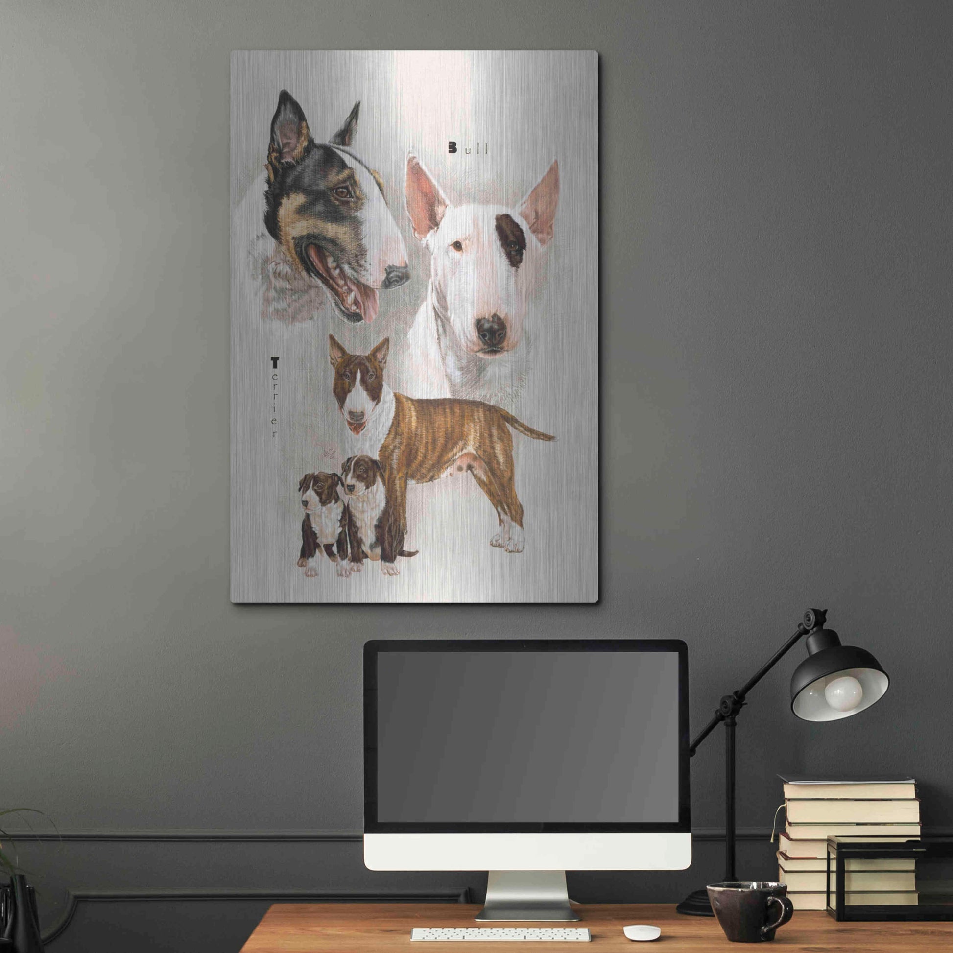 Luxe Metal Art 'Bull Terrier' by Barbara Keith, Metal Wall Art,24x36
