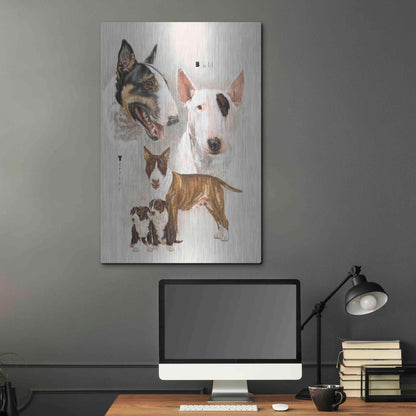 Luxe Metal Art 'Bull Terrier' by Barbara Keith, Metal Wall Art,24x36