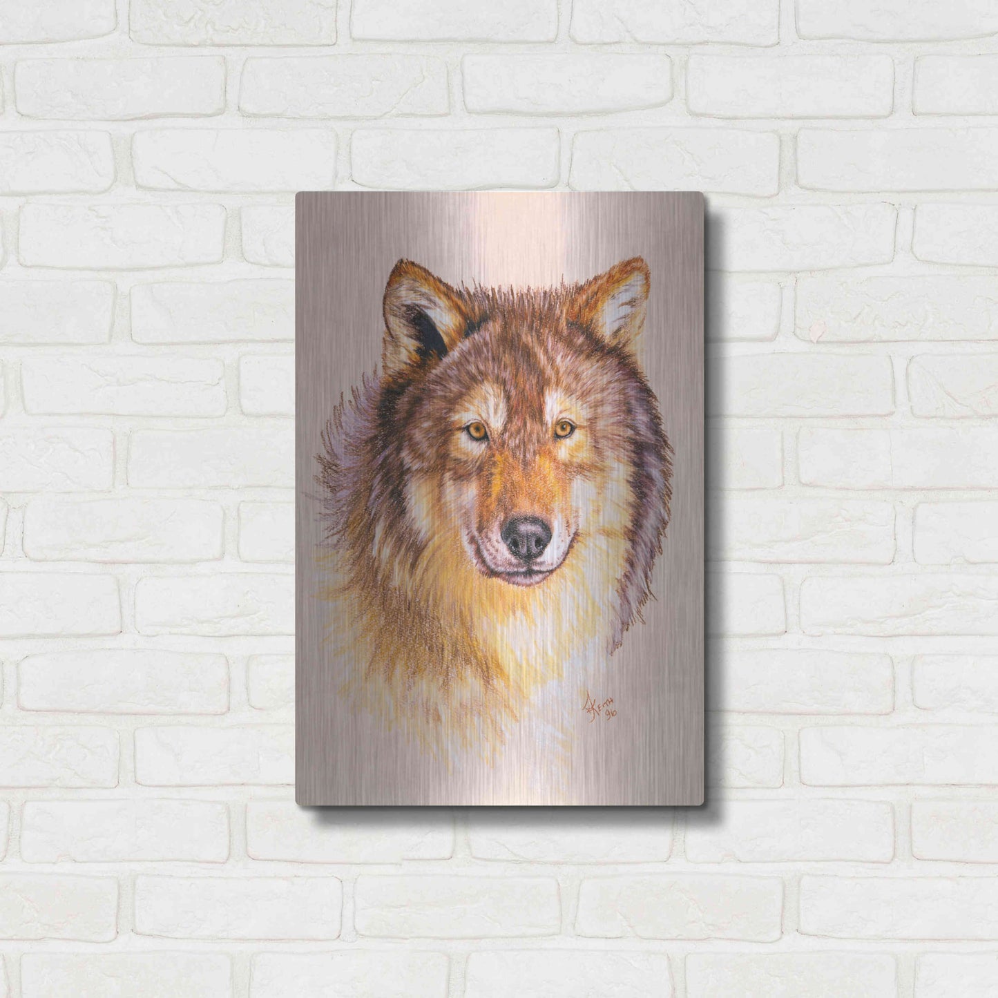 Luxe Metal Art 'Lobo' by Barbara Keith, Metal Wall Art,16x24