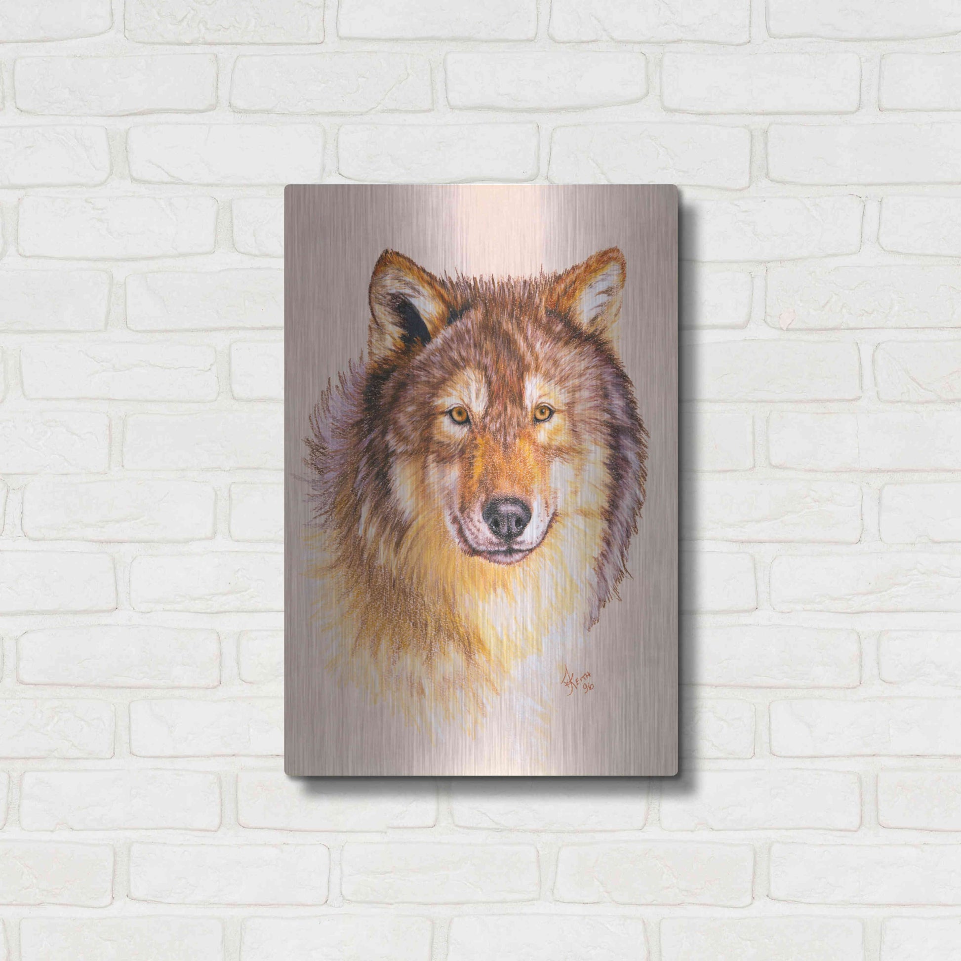 Luxe Metal Art 'Lobo' by Barbara Keith, Metal Wall Art,16x24