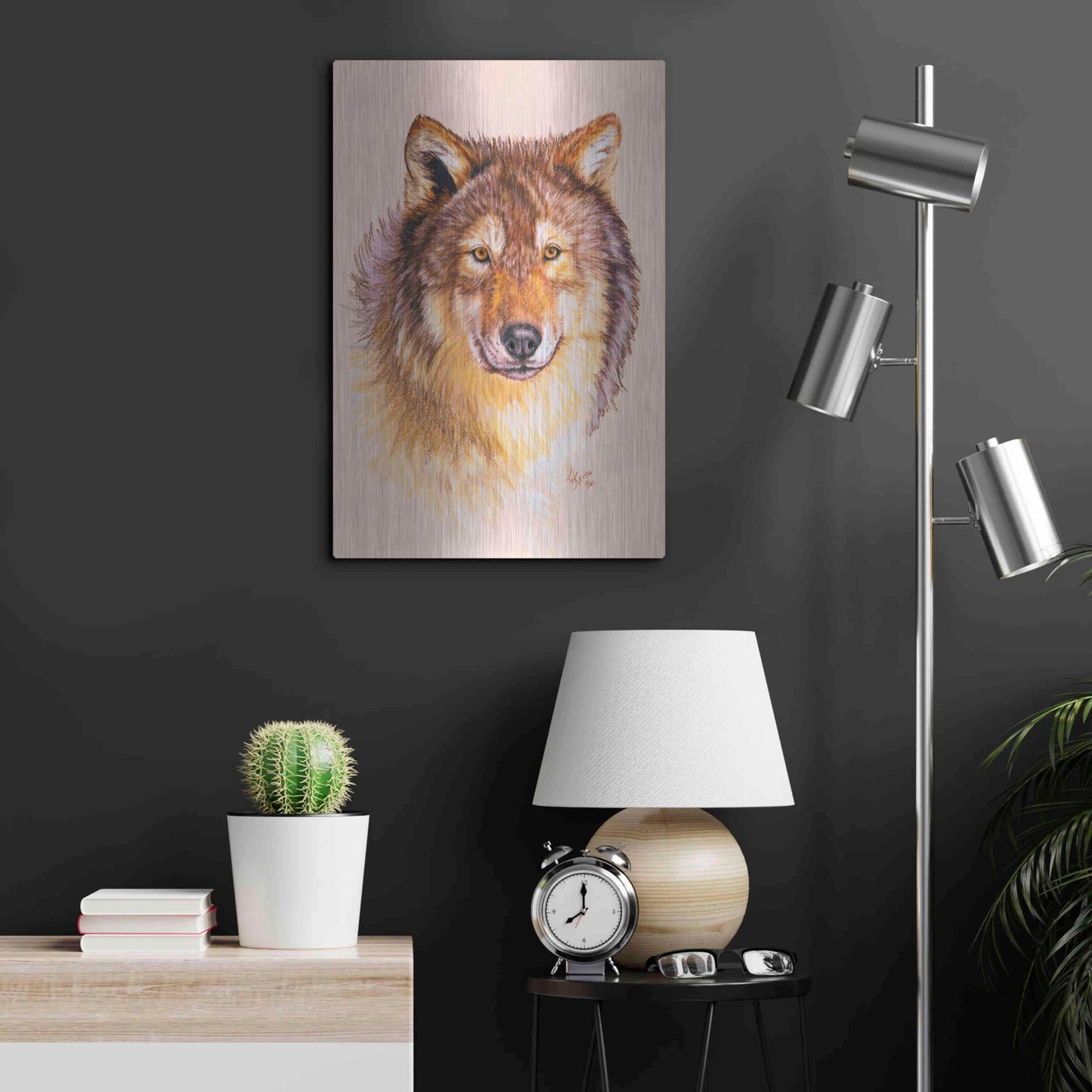 Luxe Metal Art 'Lobo' by Barbara Keith, Metal Wall Art,16x24