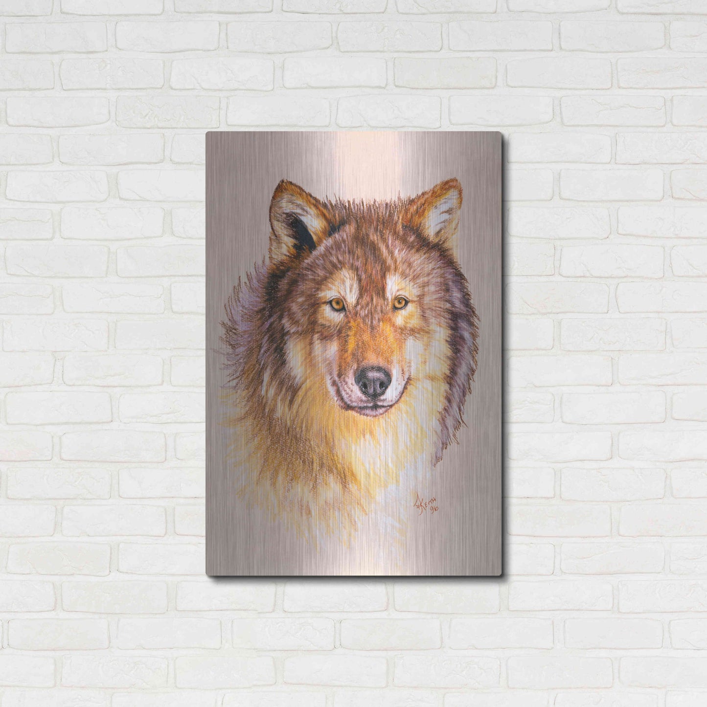 Luxe Metal Art 'Lobo' by Barbara Keith, Metal Wall Art,24x36