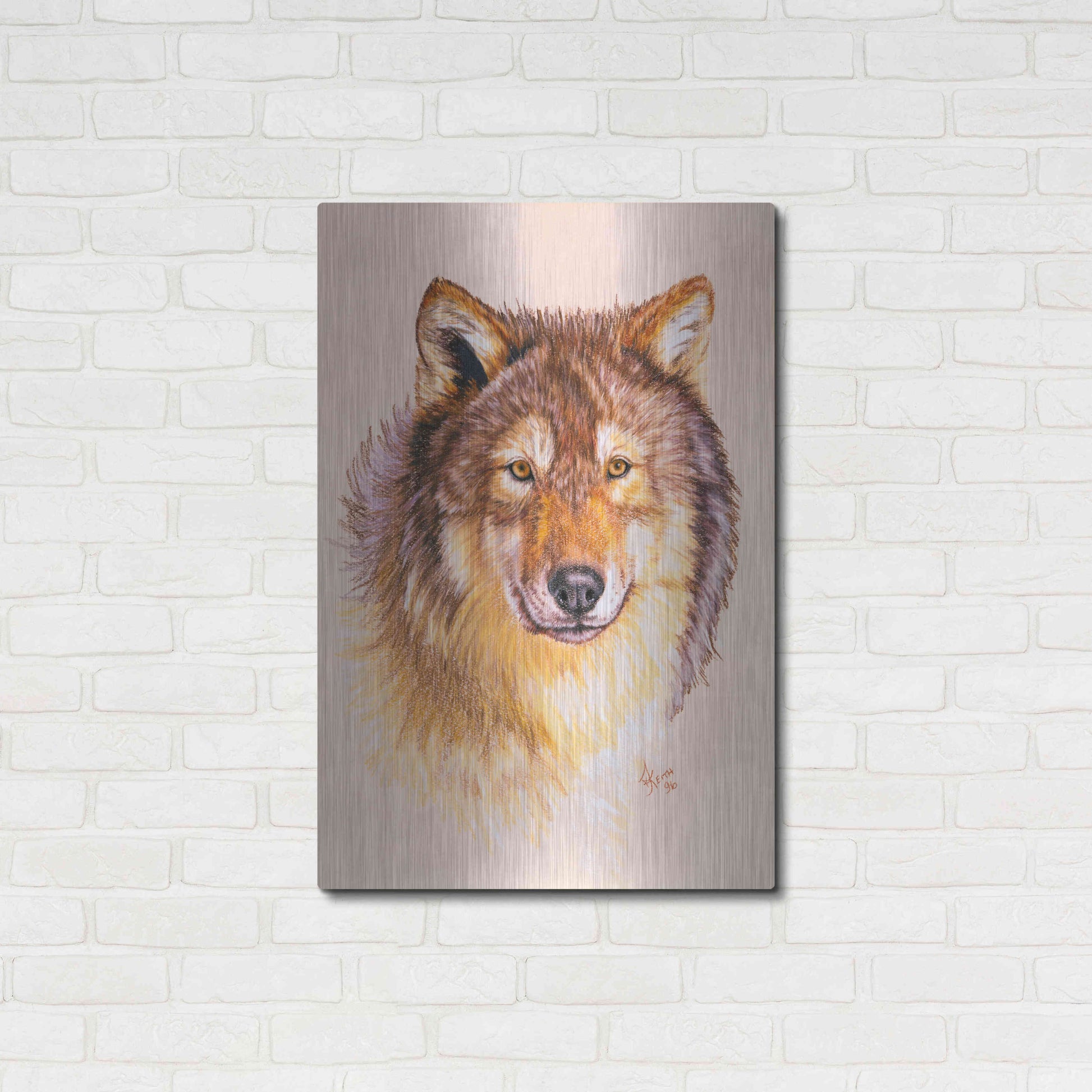 Luxe Metal Art 'Lobo' by Barbara Keith, Metal Wall Art,24x36