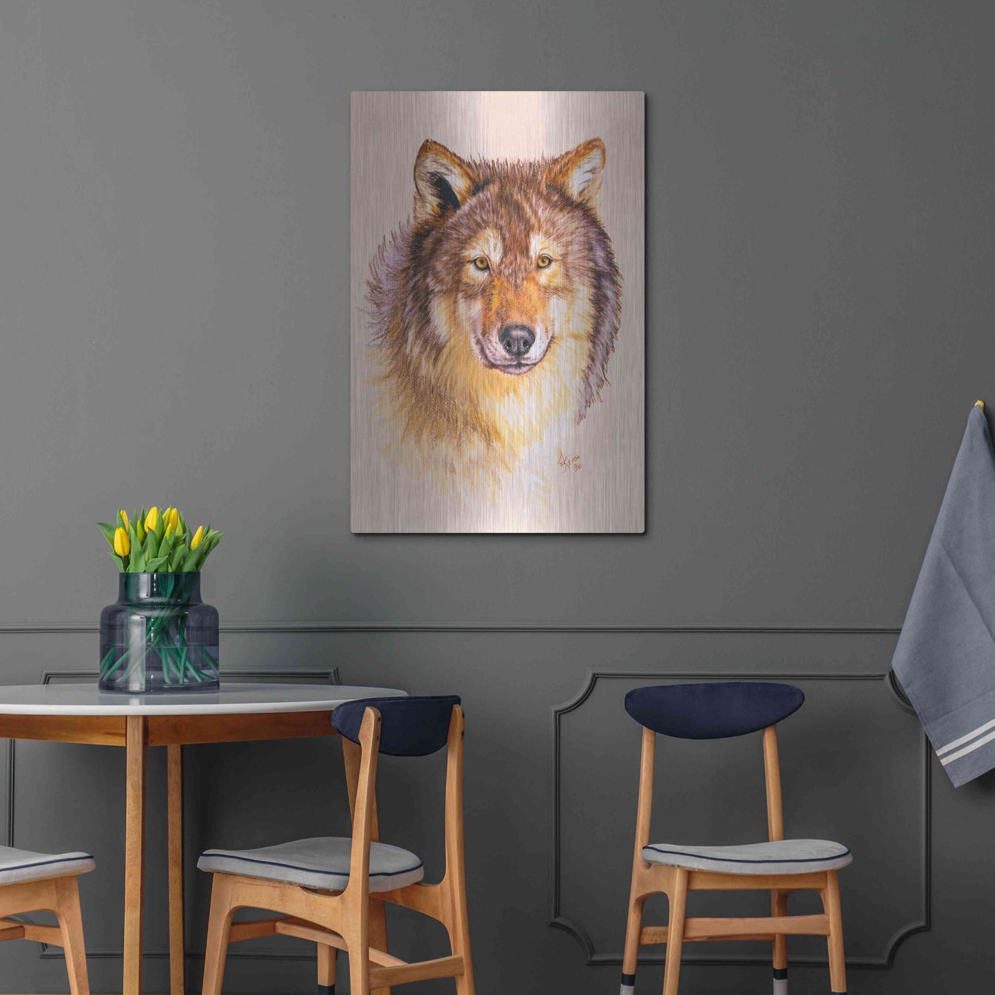 Luxe Metal Art 'Lobo' by Barbara Keith, Metal Wall Art,24x36