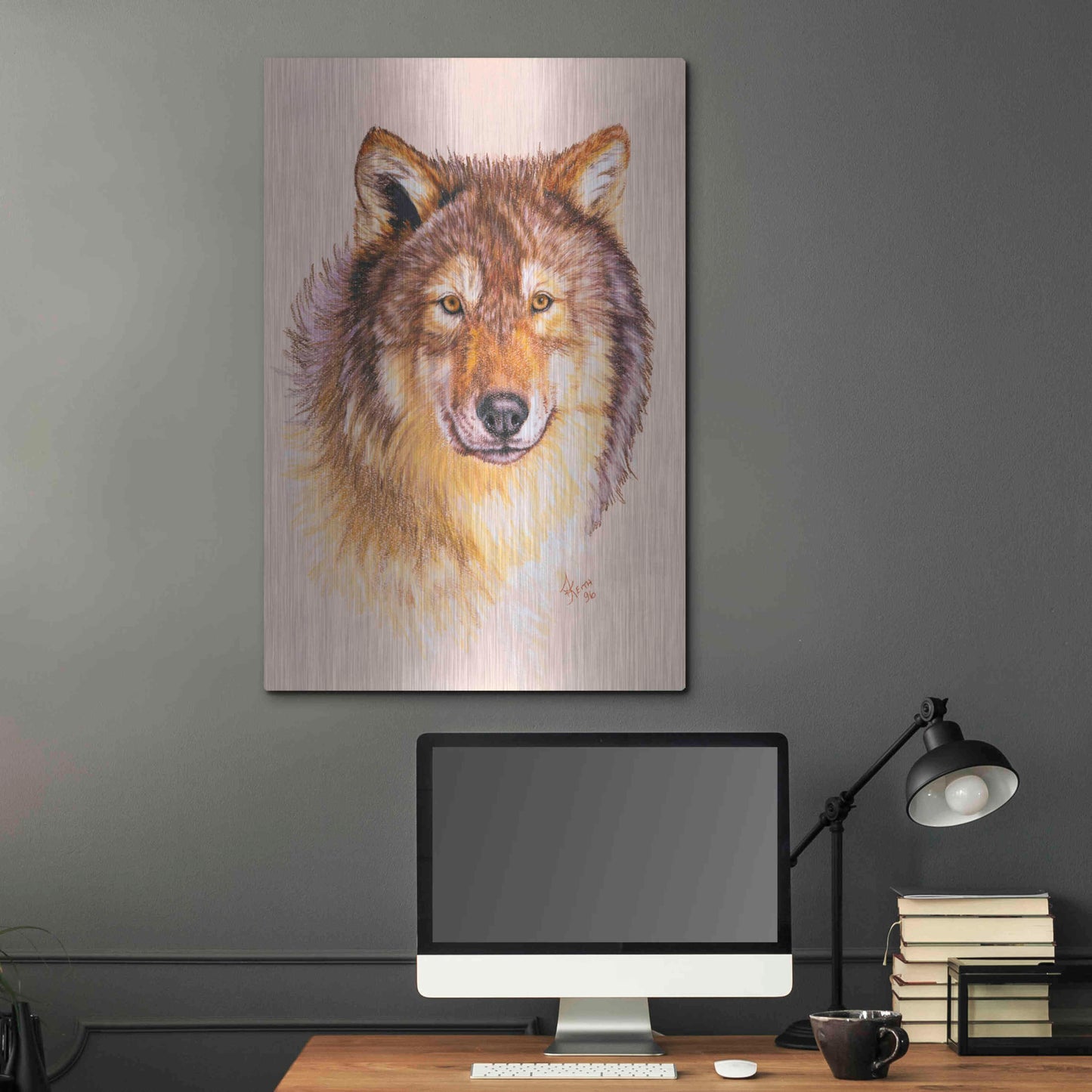 Luxe Metal Art 'Lobo' by Barbara Keith, Metal Wall Art,24x36