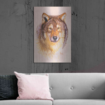 Luxe Metal Art 'Lobo' by Barbara Keith, Metal Wall Art,24x36