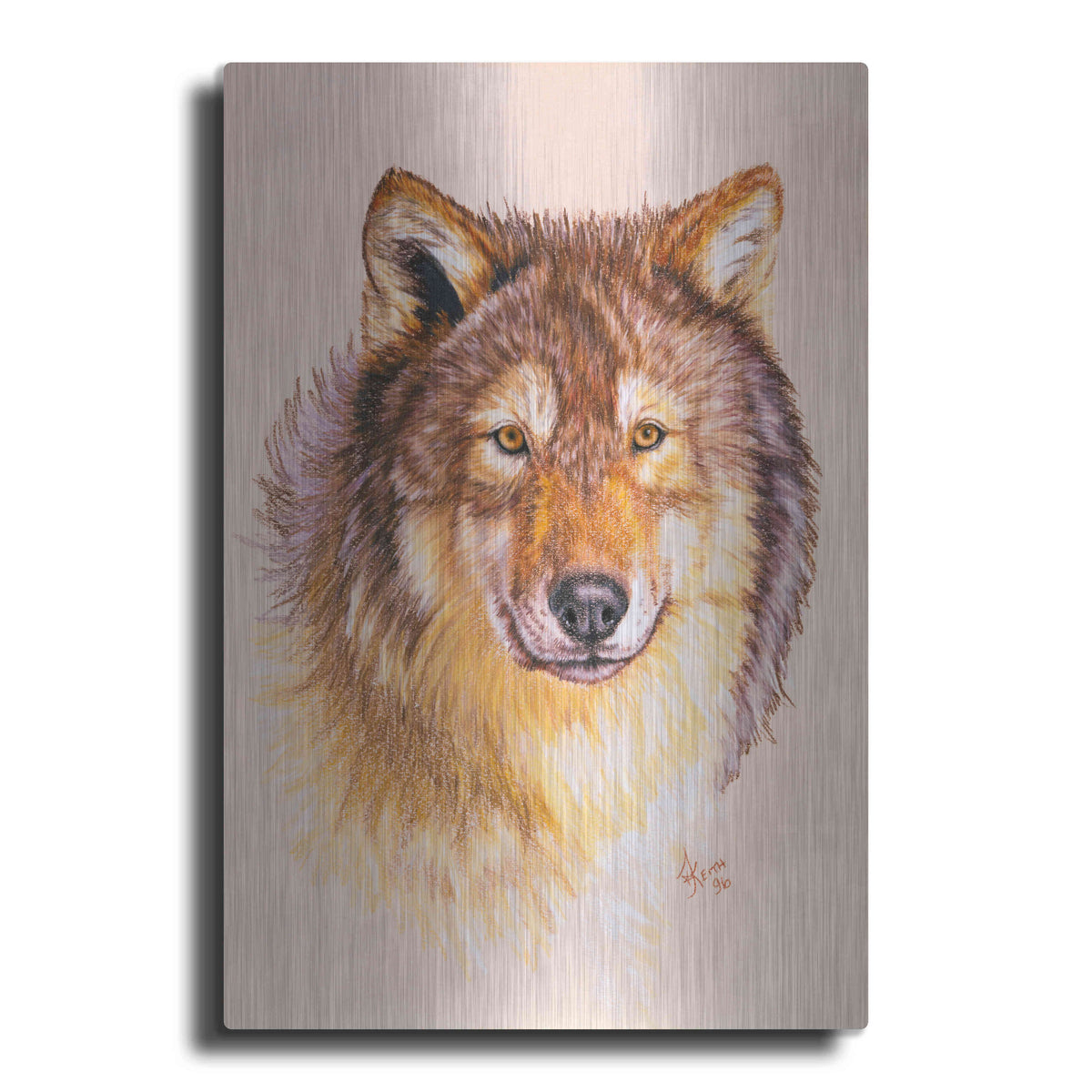 Luxe Metal Art 'Lobo' by Barbara Keith, Metal Wall Art