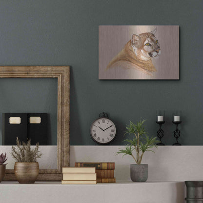 Luxe Metal Art 'Cougar' by Barbara Keith, Metal Wall Art,16x12
