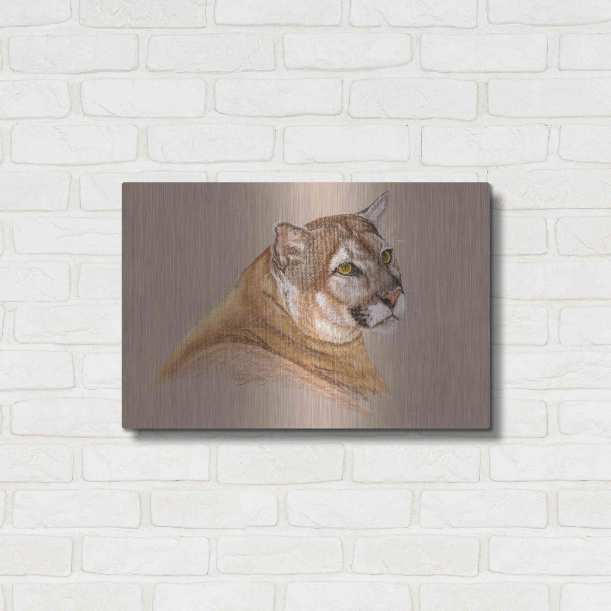 Luxe Metal Art 'Cougar' by Barbara Keith, Metal Wall Art,24x16