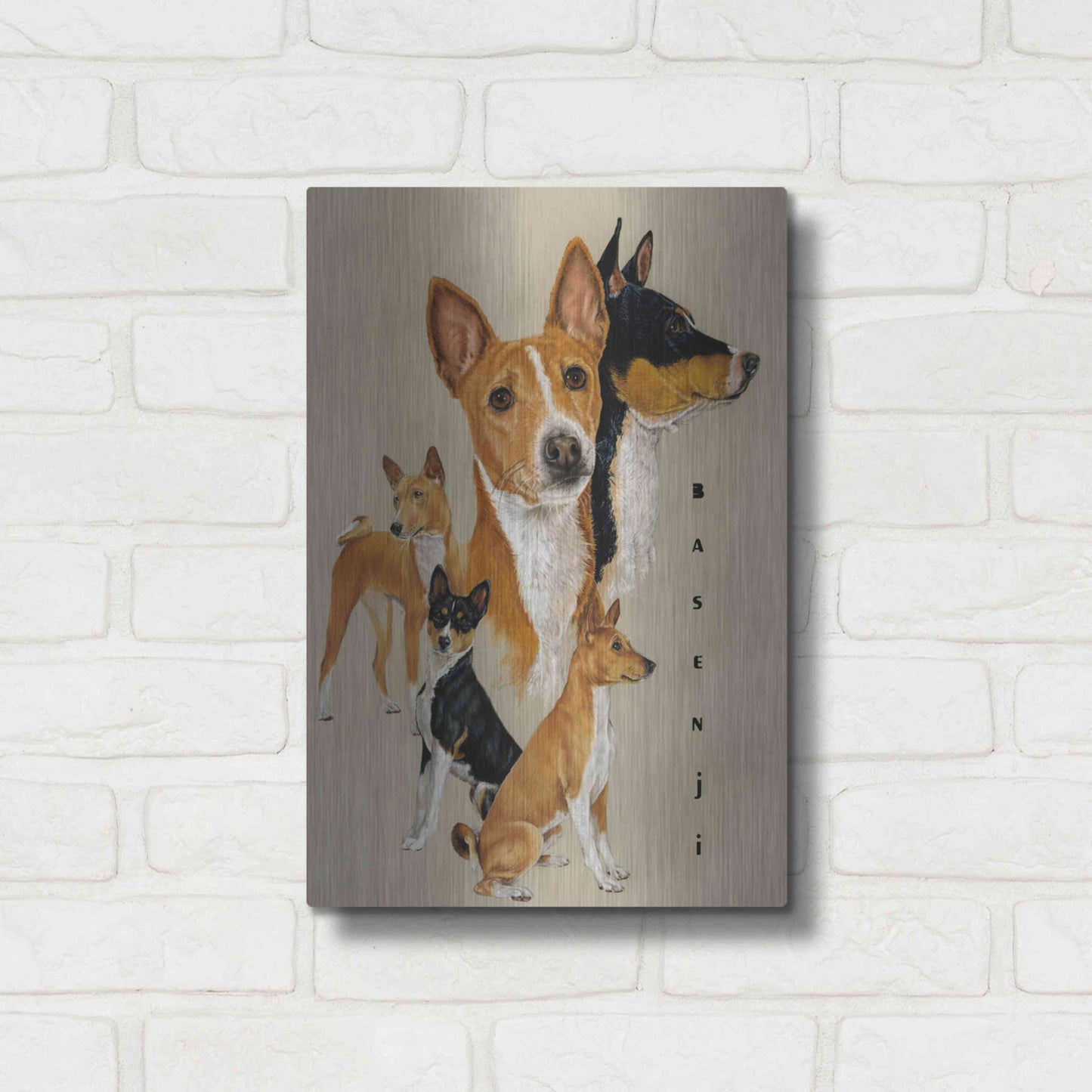 Luxe Metal Art 'Basenji' by Barbara Keith, Metal Wall Art,12x16