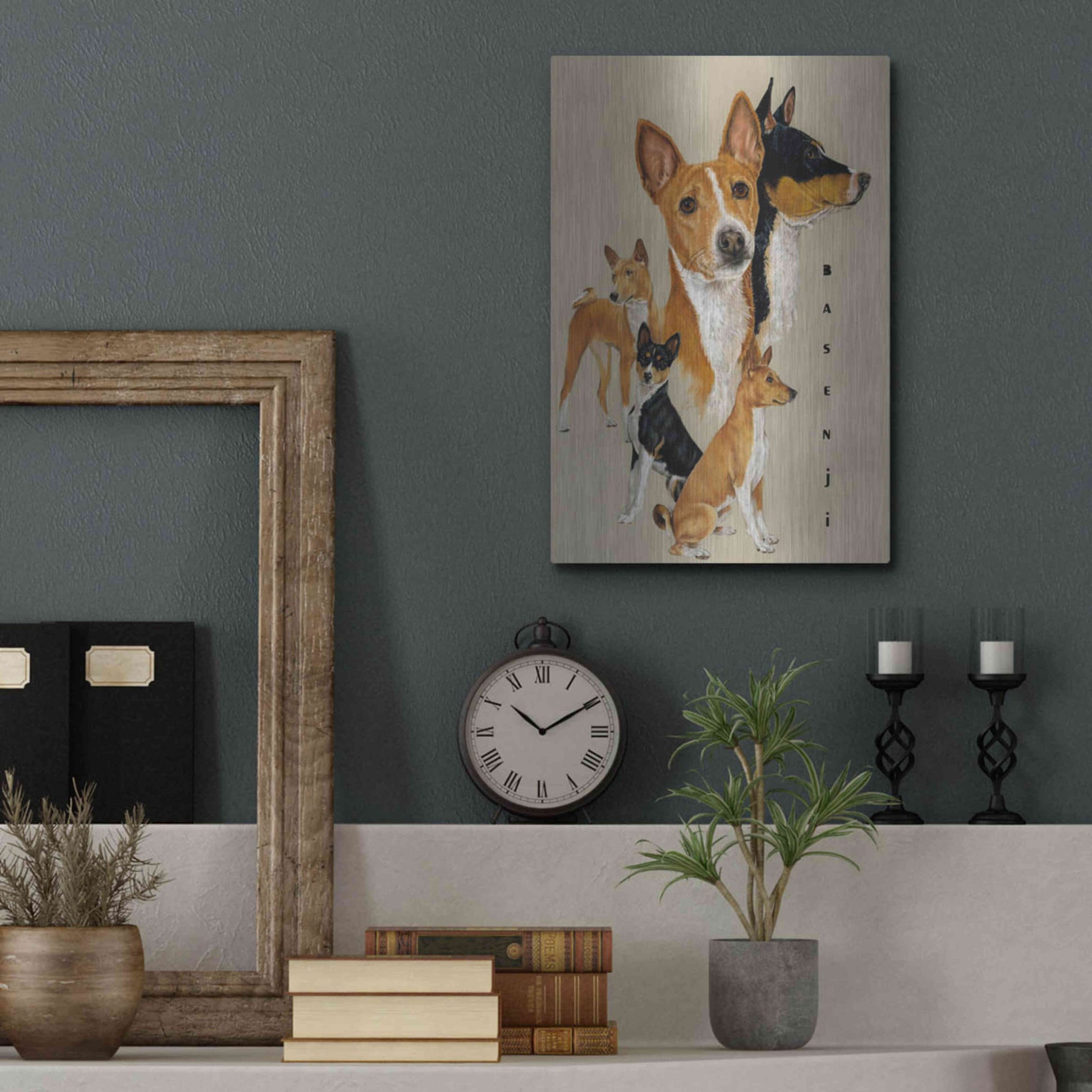 Luxe Metal Art 'Basenji' by Barbara Keith, Metal Wall Art,12x16