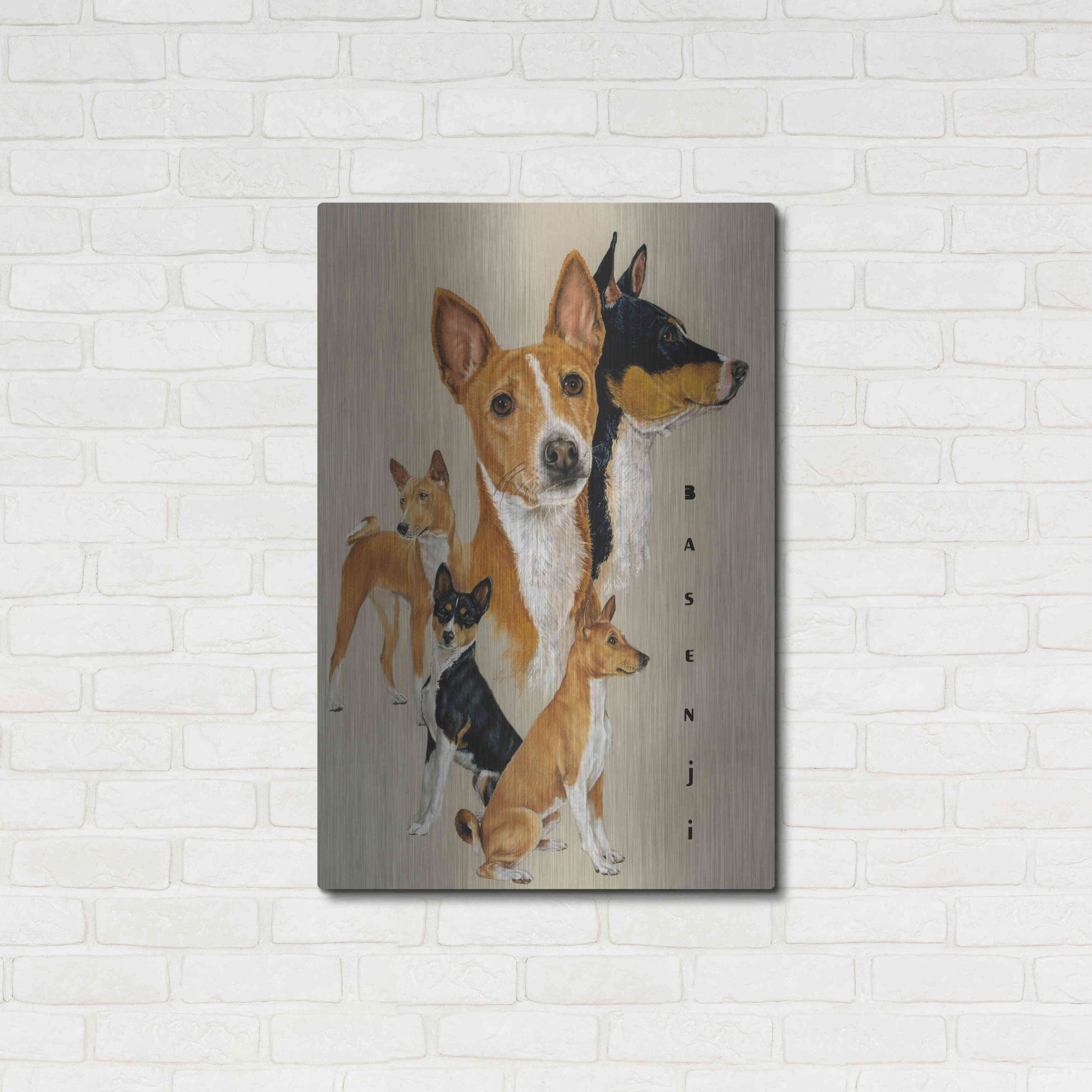 Luxe Metal Art 'Basenji' by Barbara Keith, Metal Wall Art,24x36