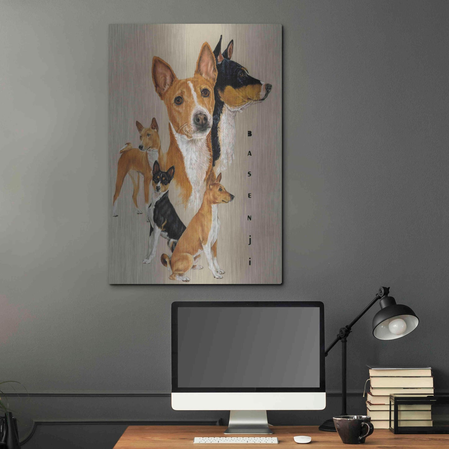 Luxe Metal Art 'Basenji' by Barbara Keith, Metal Wall Art,24x36