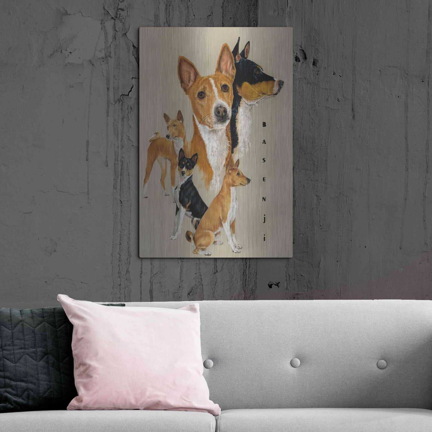 Luxe Metal Art 'Basenji' by Barbara Keith, Metal Wall Art,24x36