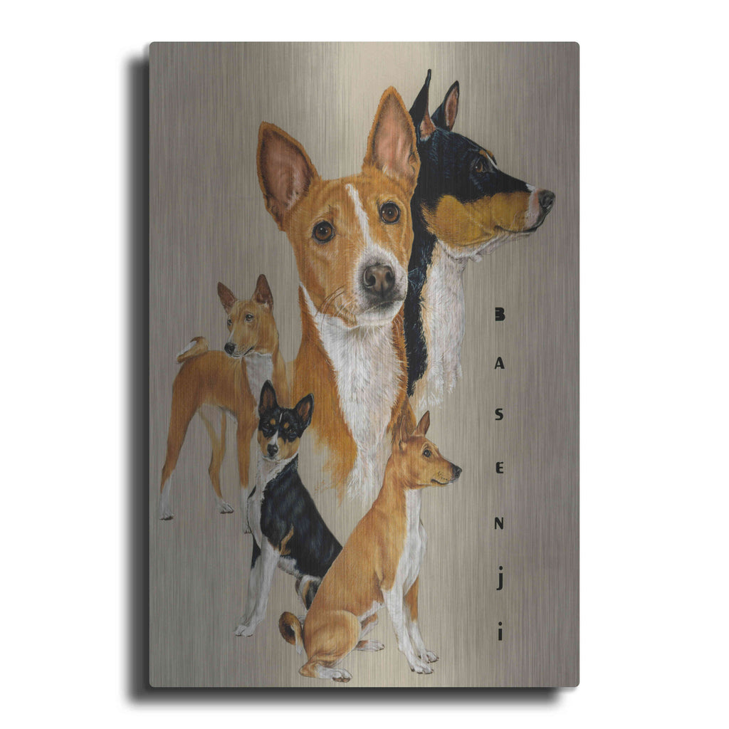 Luxe Metal Art 'Basenji' by Barbara Keith, Metal Wall Art