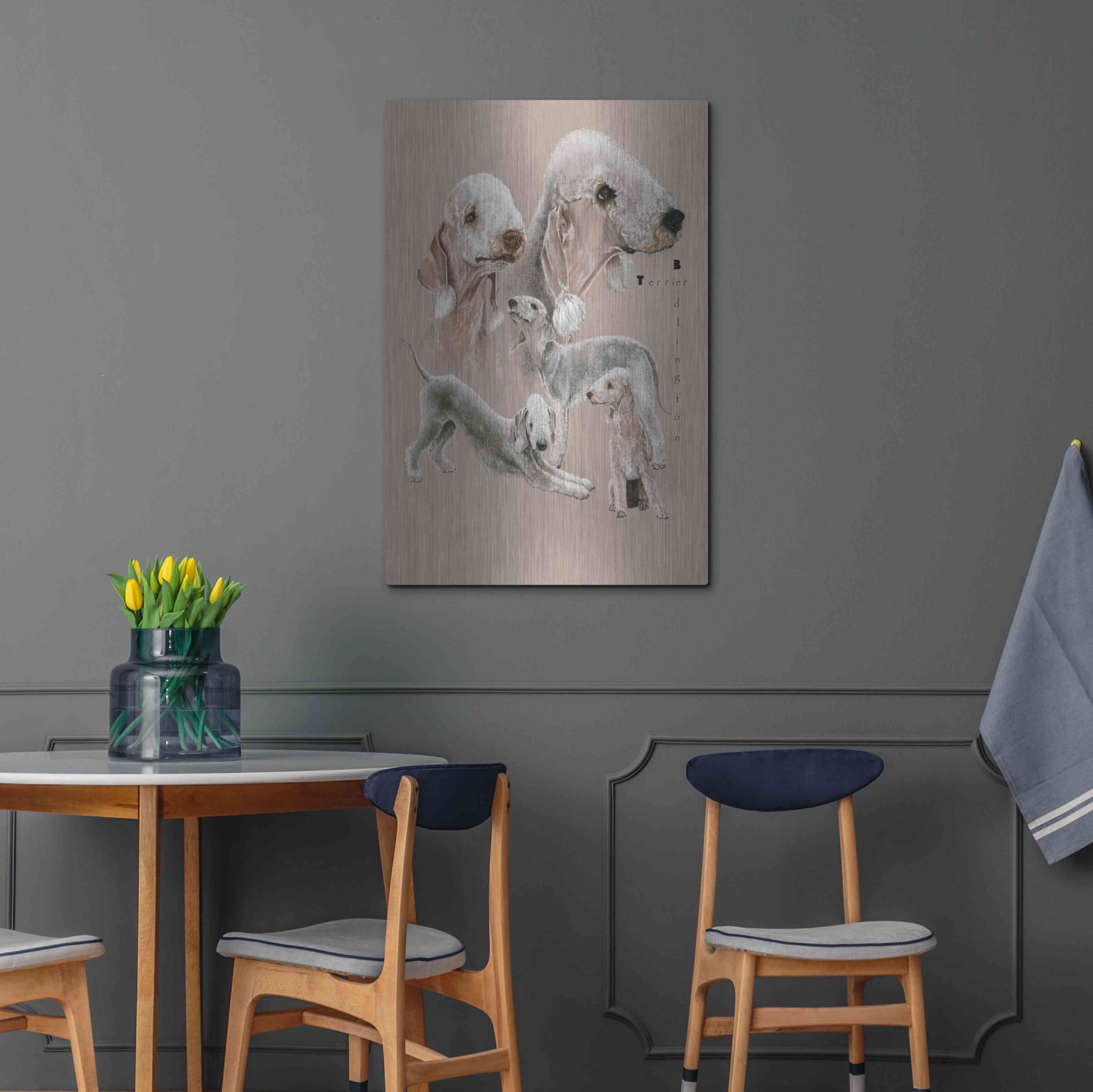 Luxe Metal Art 'Bedlington Terrier' by Barbara Keith, Metal Wall Art,24x36