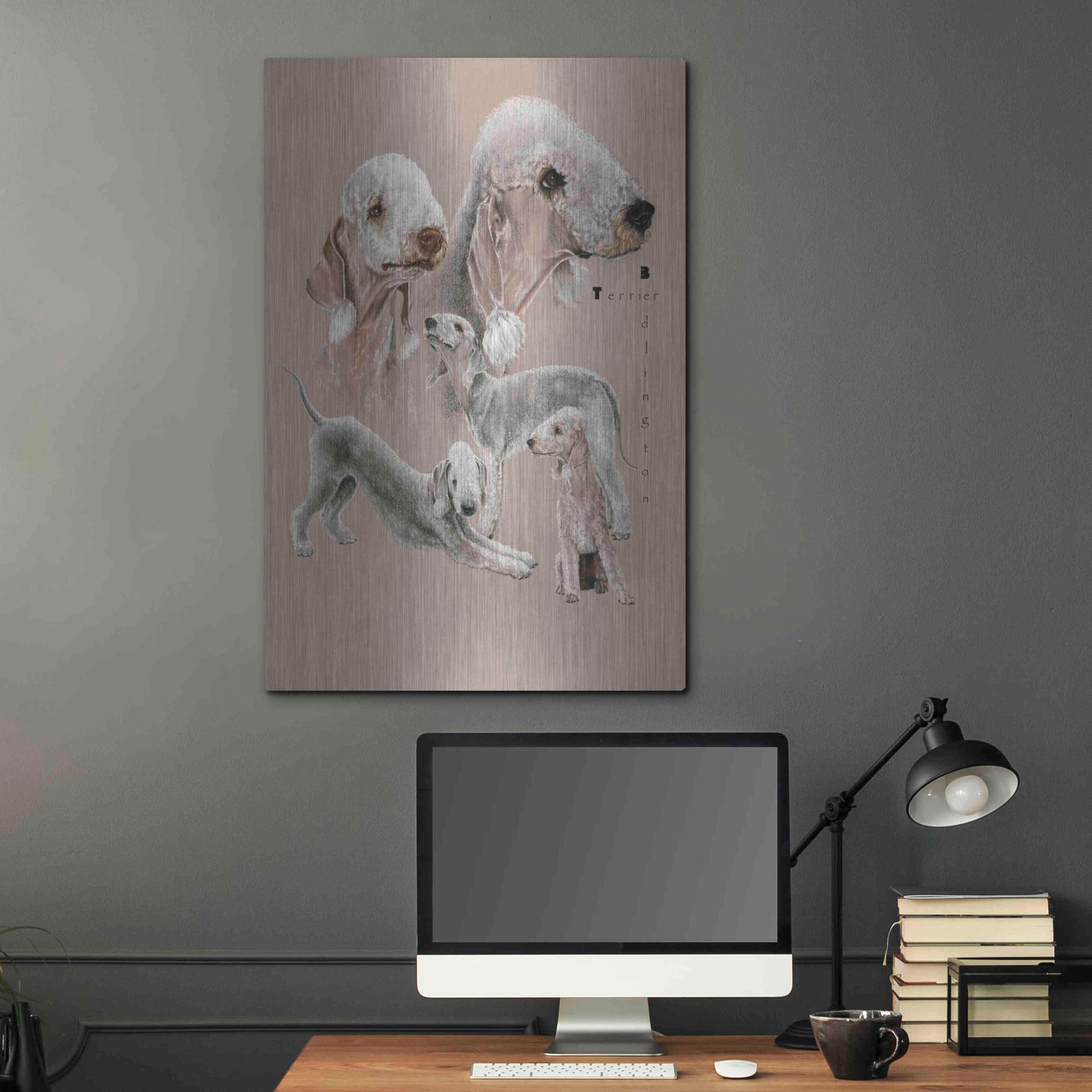 Luxe Metal Art 'Bedlington Terrier' by Barbara Keith, Metal Wall Art,24x36