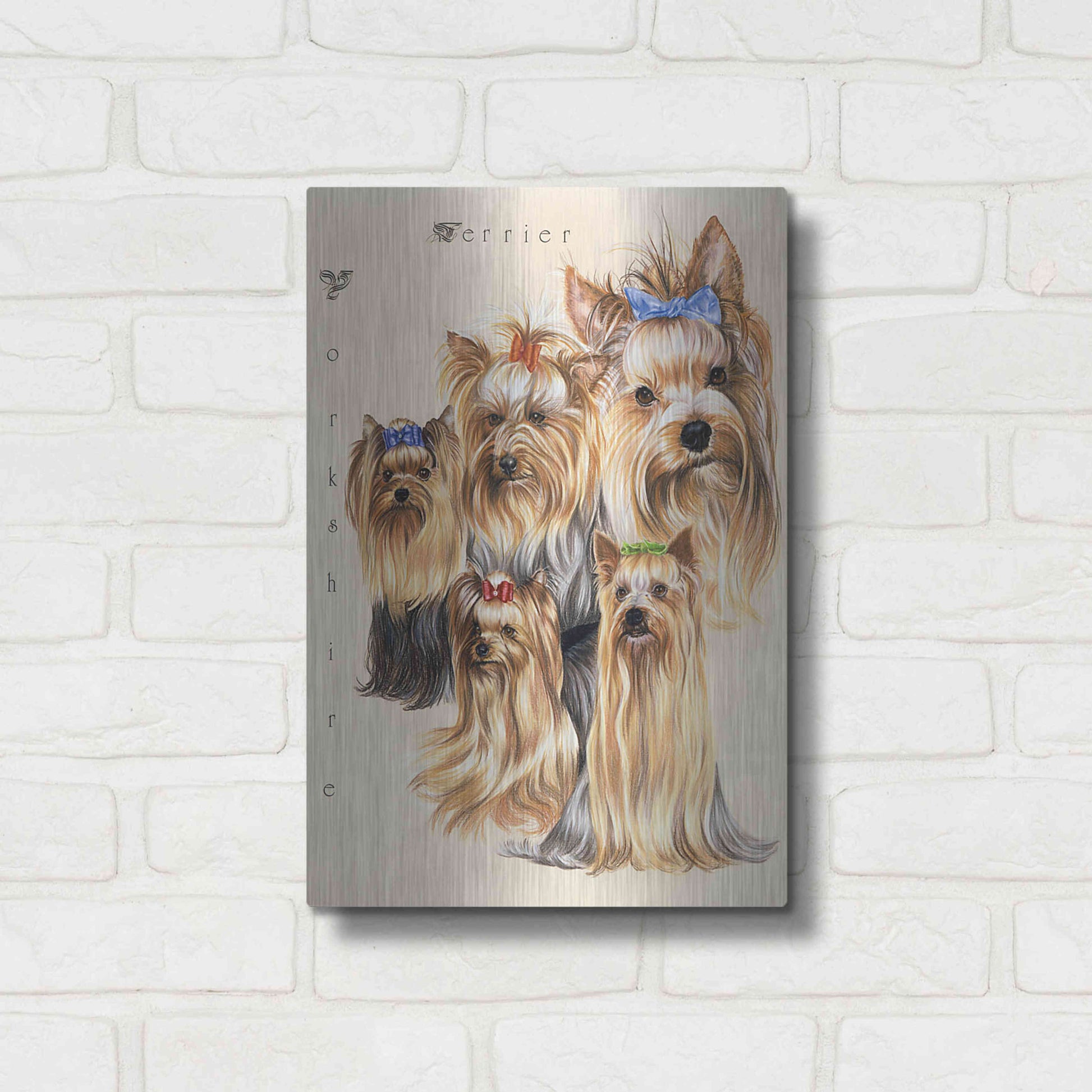 Luxe Metal Art 'Terrier' by Barbara Keith, Metal Wall Art,12x16