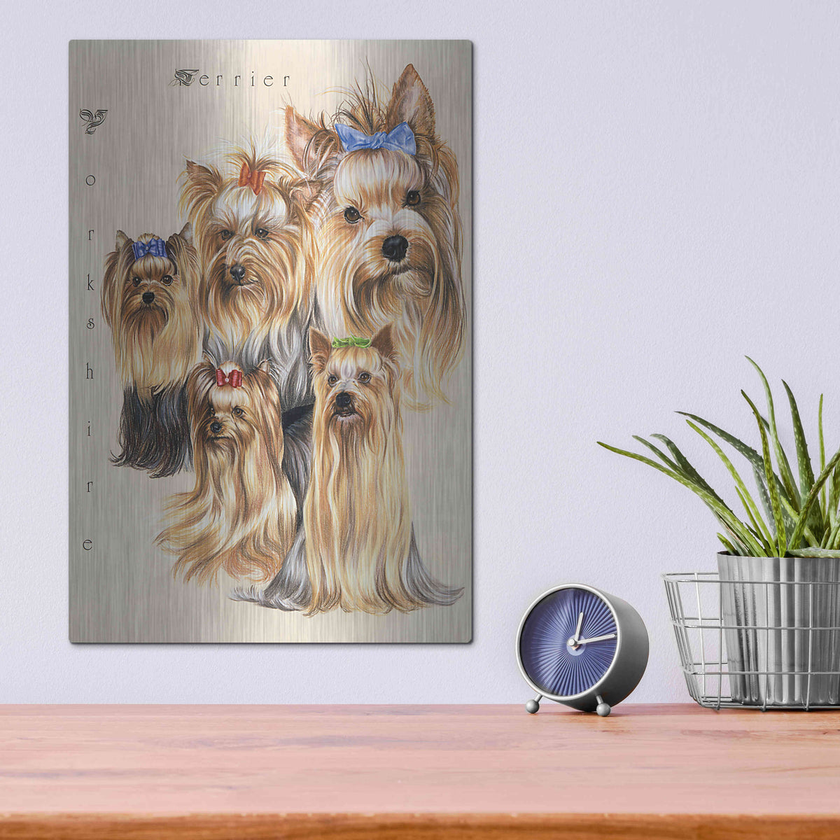 Luxe Metal Art 'Terrier' by Barbara Keith, Metal Wall Art,12x16