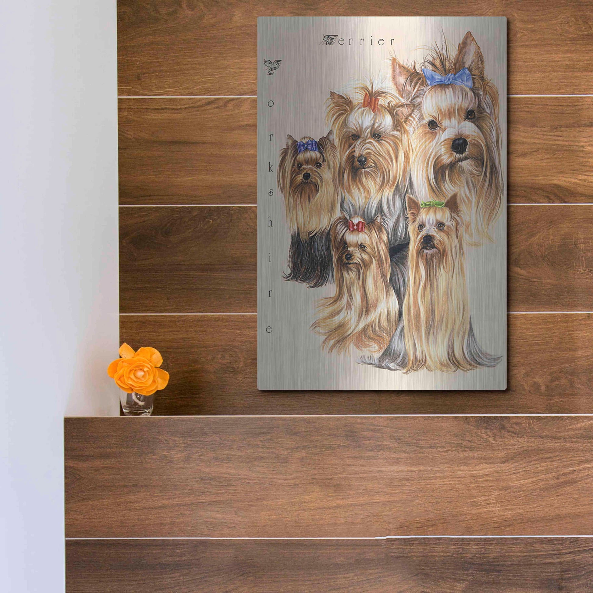 Luxe Metal Art 'Terrier' by Barbara Keith, Metal Wall Art,12x16