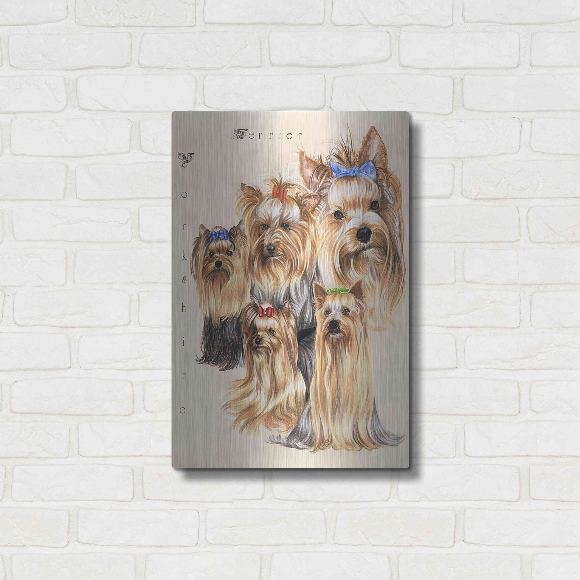 Luxe Metal Art 'Terrier' by Barbara Keith, Metal Wall Art,16x24