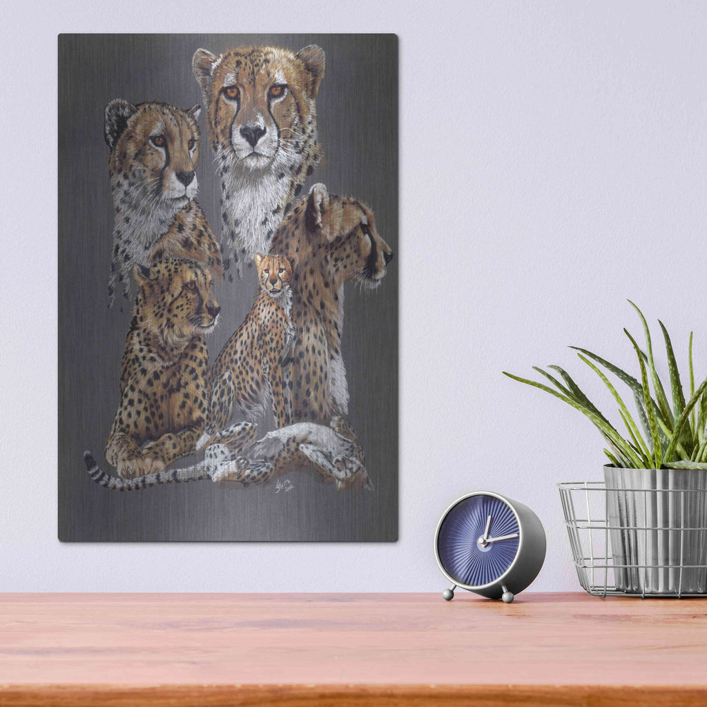 Luxe Metal Art 'Swiftly' by Barbara Keith, Metal Wall Art,12x16