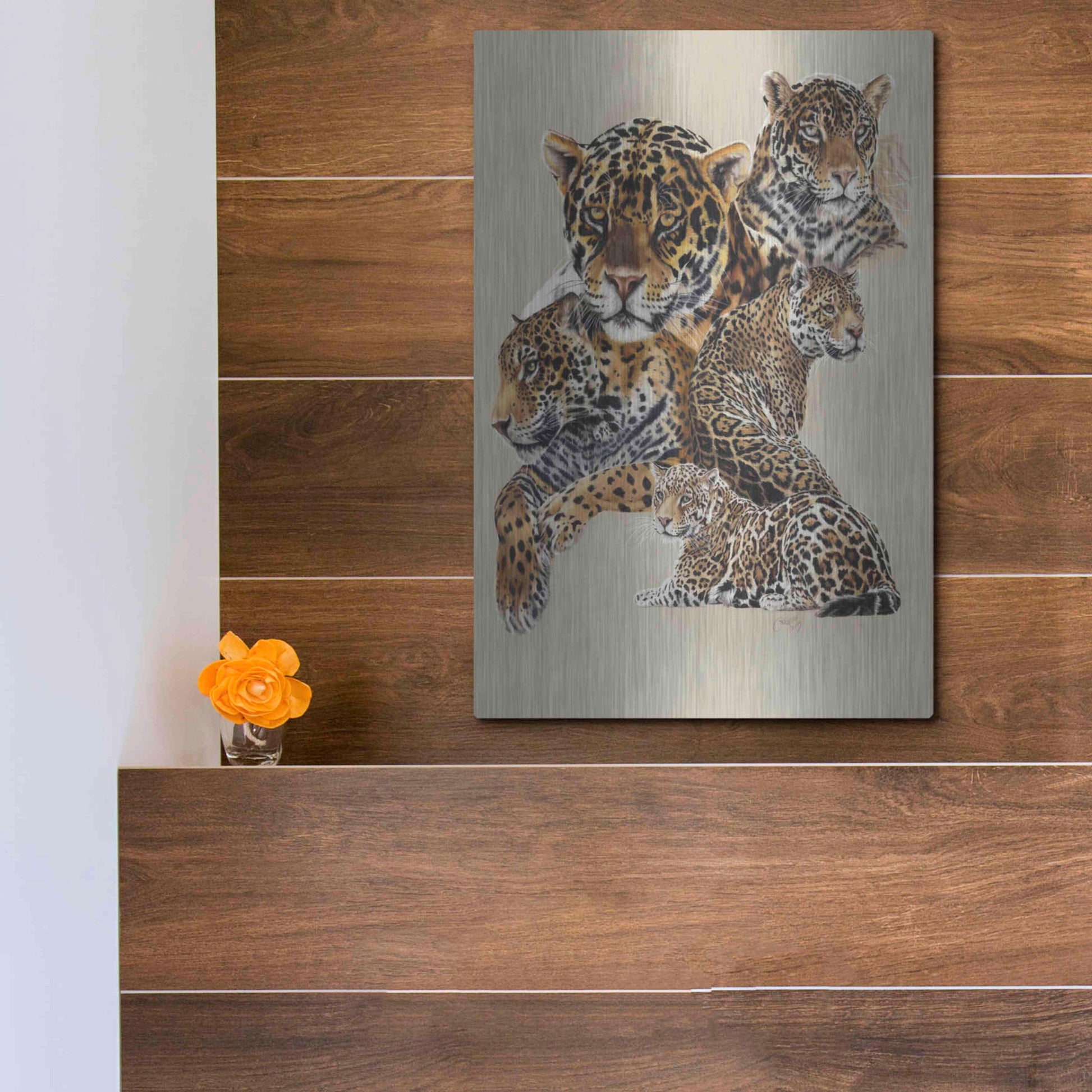 Luxe Metal Art 'Burn' by Barbara Keith, Metal Wall Art,12x16