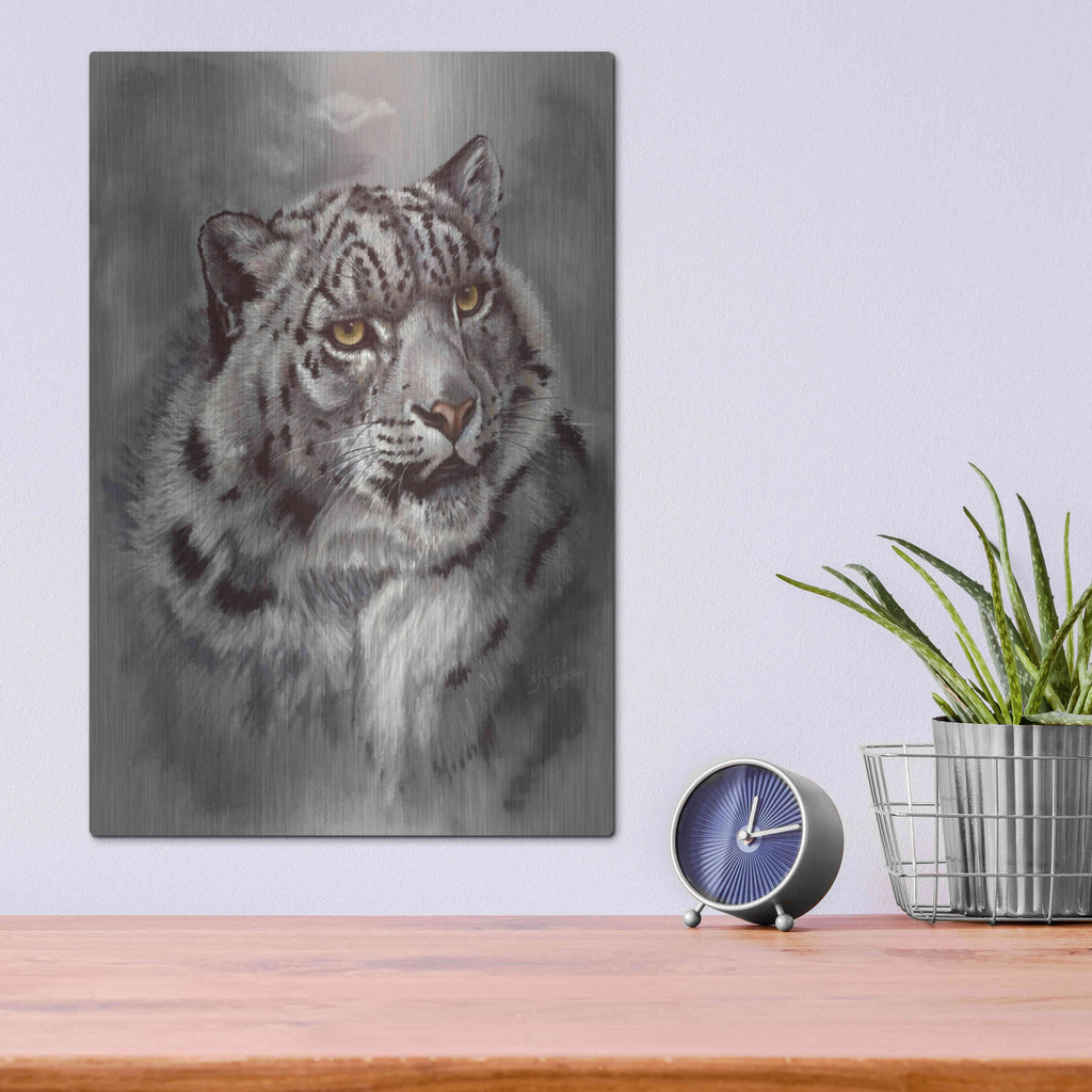 Luxe Metal Art 'Mountain Denizen' by Barbara Keith, Metal Wall Art,12x16