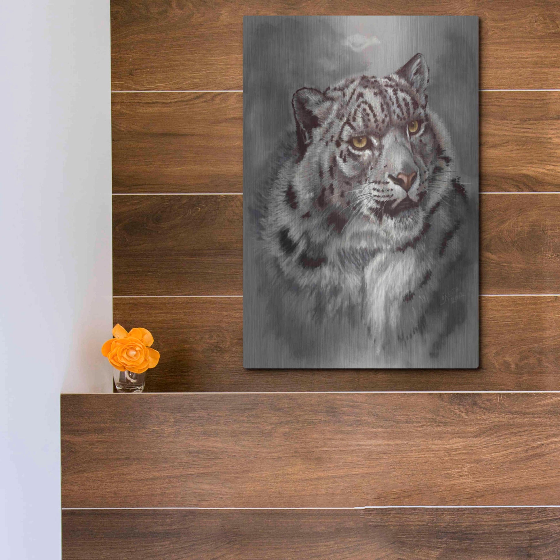 Luxe Metal Art 'Mountain Denizen' by Barbara Keith, Metal Wall Art,12x16