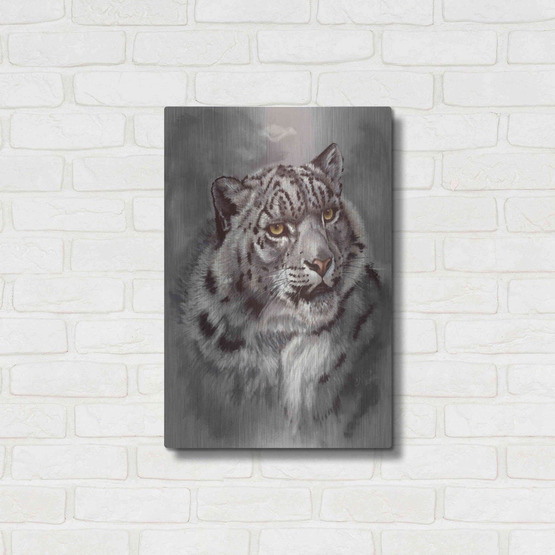 Luxe Metal Art 'Mountain Denizen' by Barbara Keith, Metal Wall Art,16x24