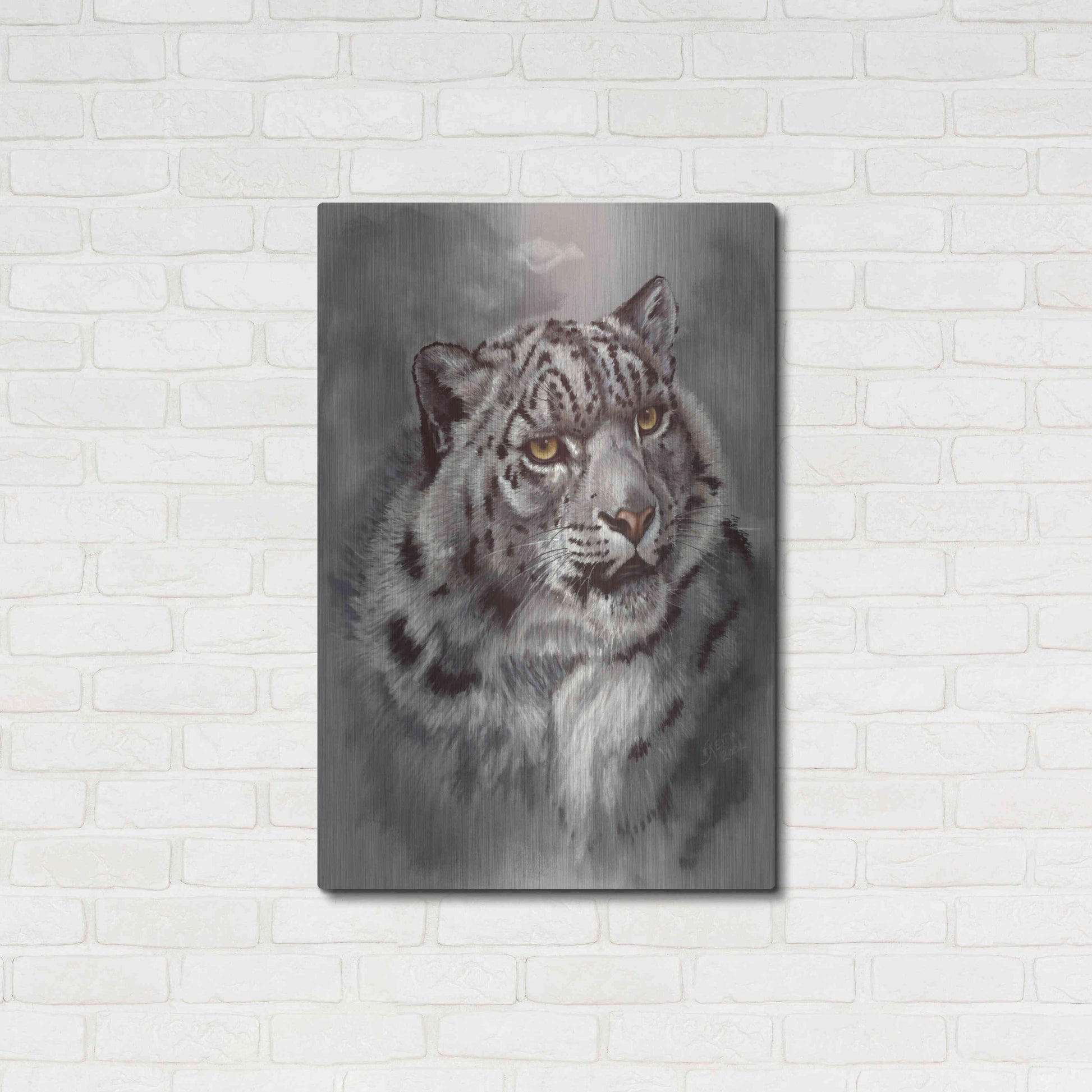 Luxe Metal Art 'Mountain Denizen' by Barbara Keith, Metal Wall Art,24x36