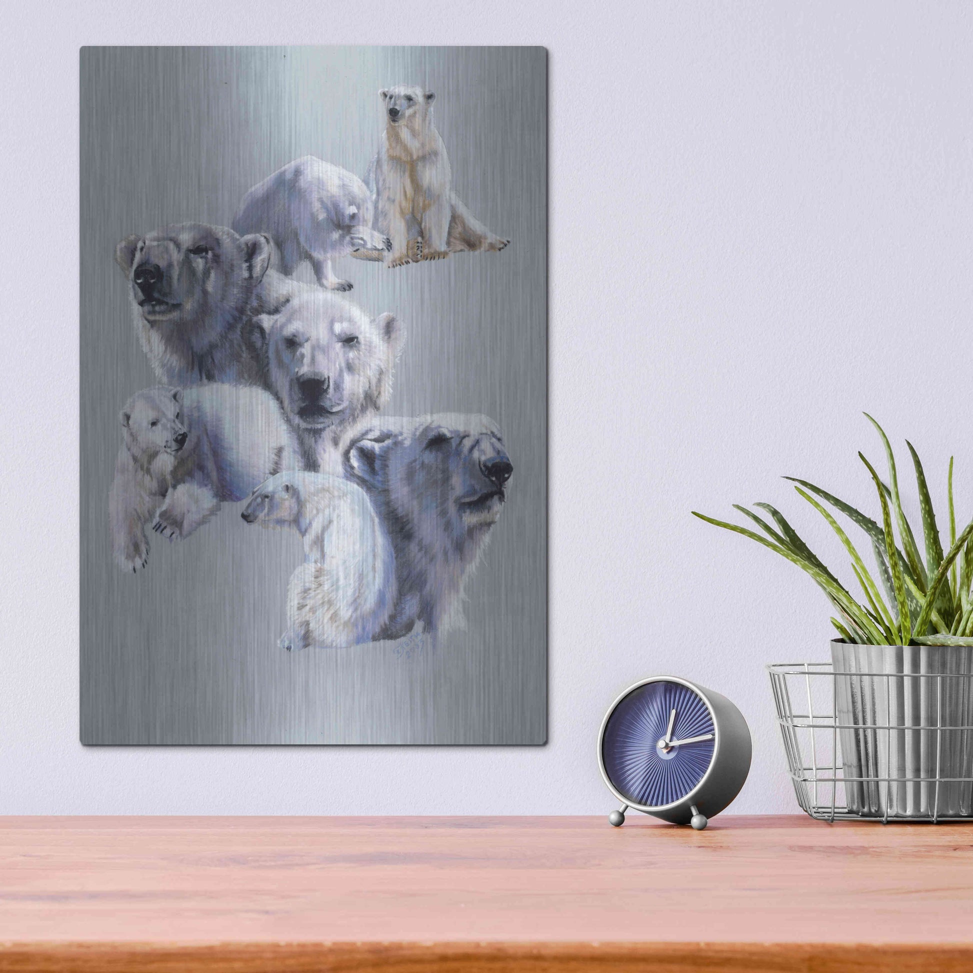 Luxe Metal Art 'Arctic King' by Barbara Keith, Metal Wall Art,12x16