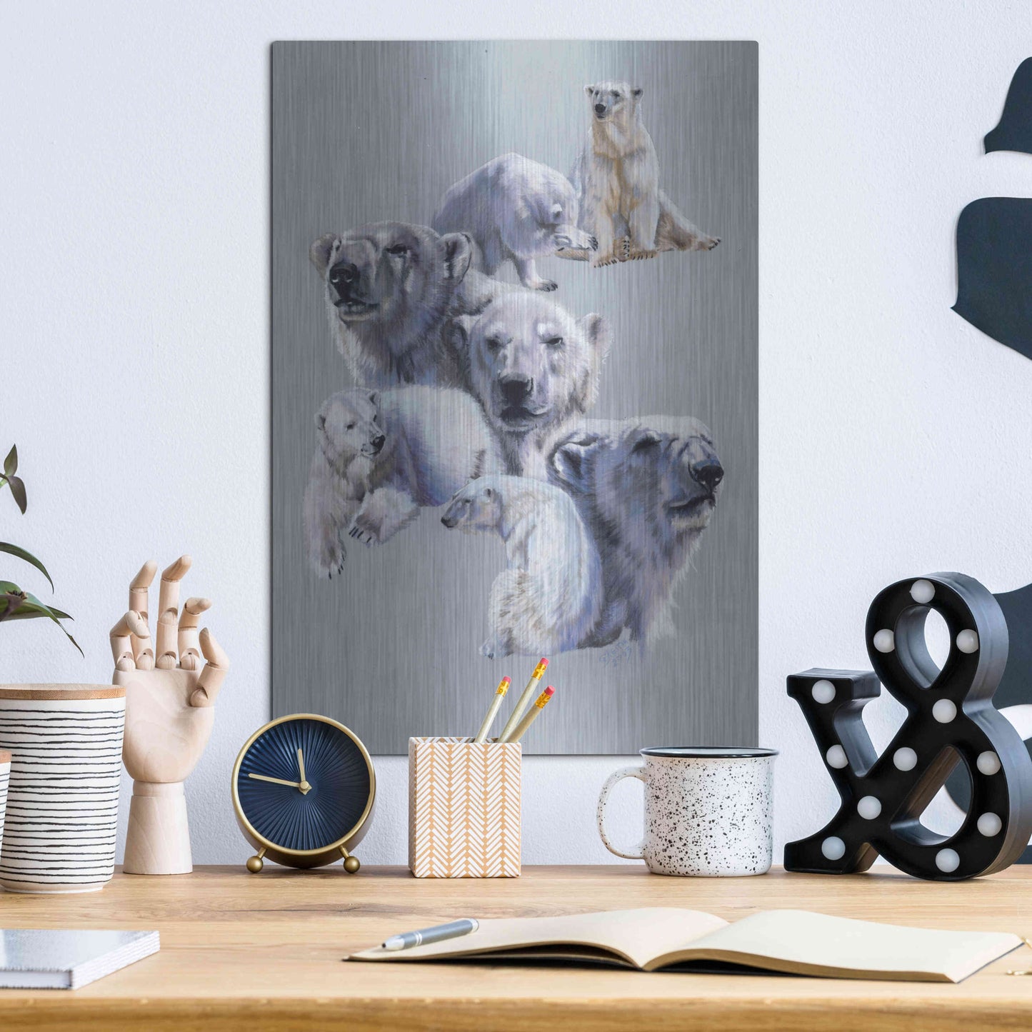 Luxe Metal Art 'Arctic King' by Barbara Keith, Metal Wall Art,12x16