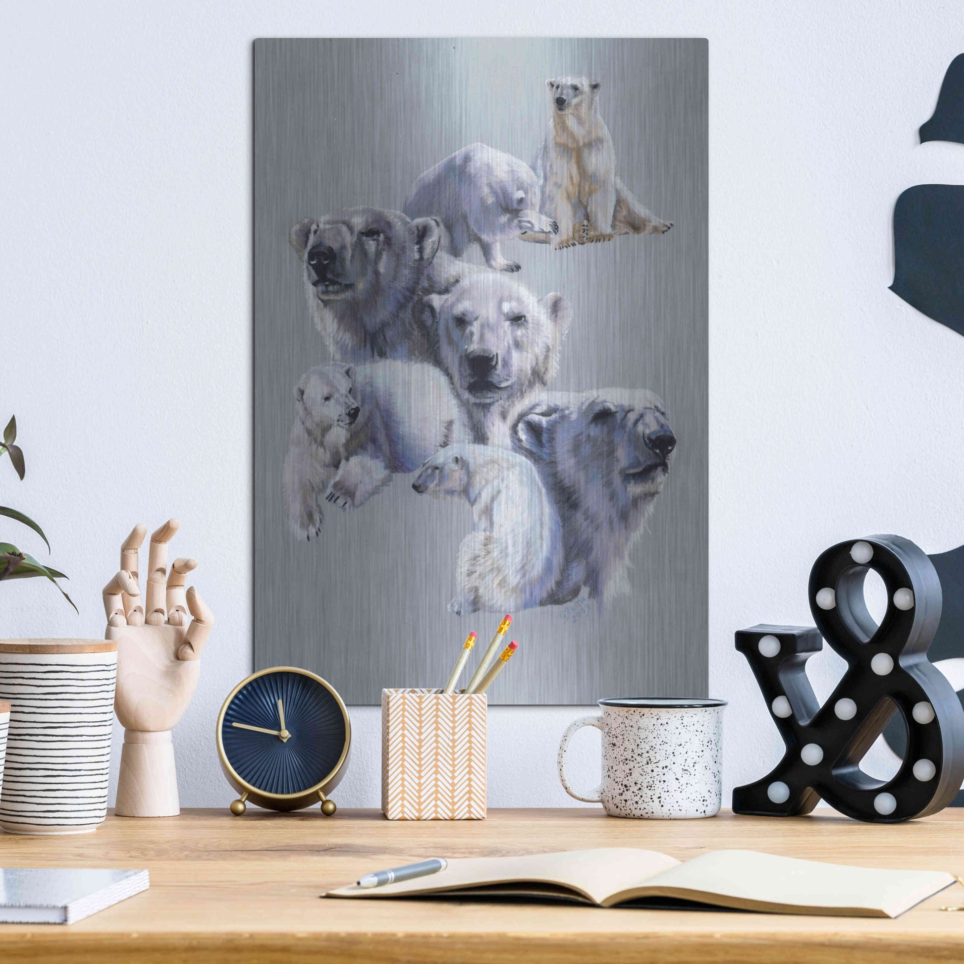 Luxe Metal Art 'Arctic King' by Barbara Keith, Metal Wall Art,12x16