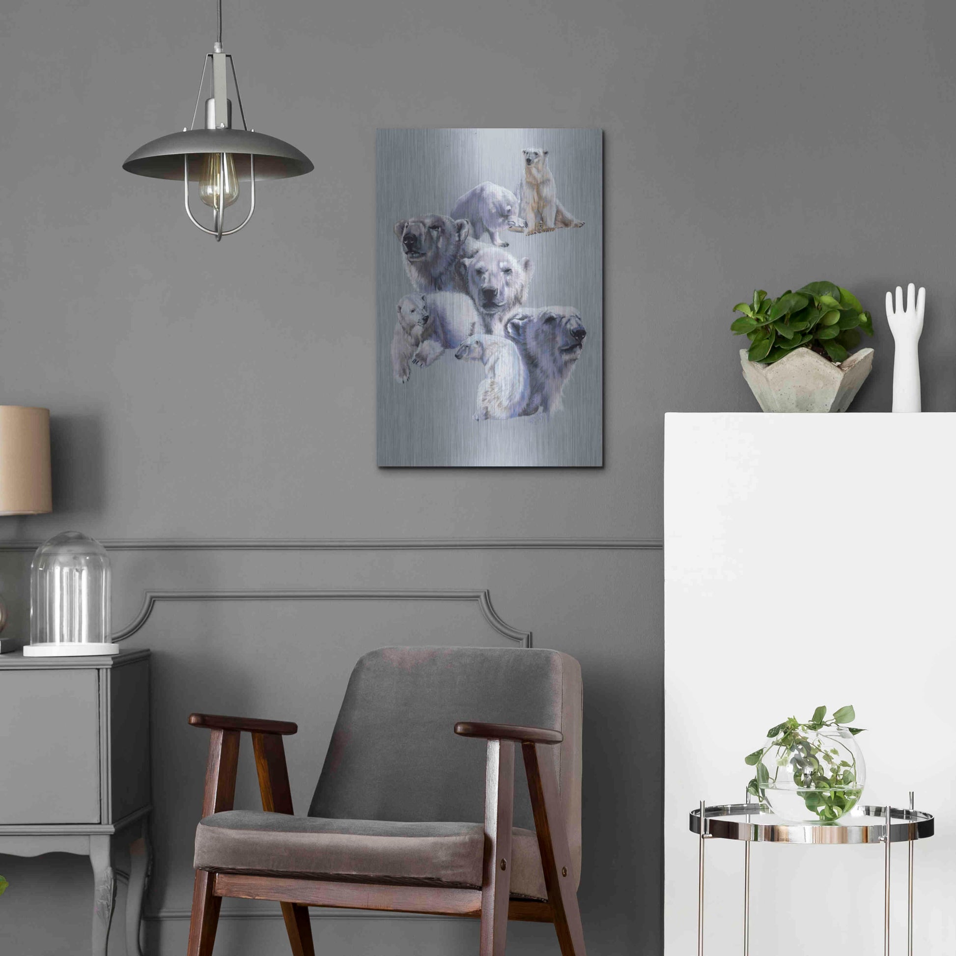 Luxe Metal Art 'Arctic King' by Barbara Keith, Metal Wall Art,16x24