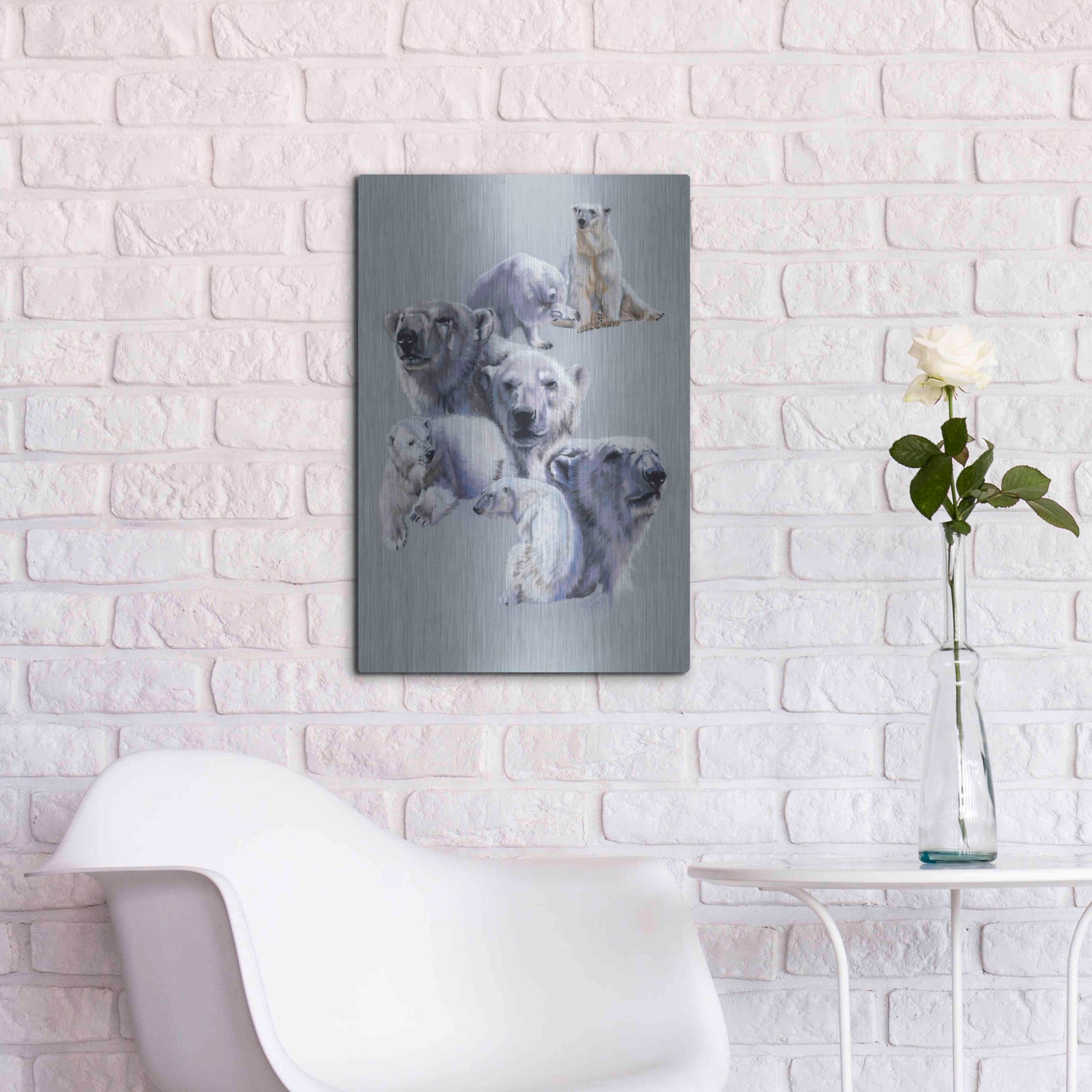 Luxe Metal Art 'Arctic King' by Barbara Keith, Metal Wall Art,16x24