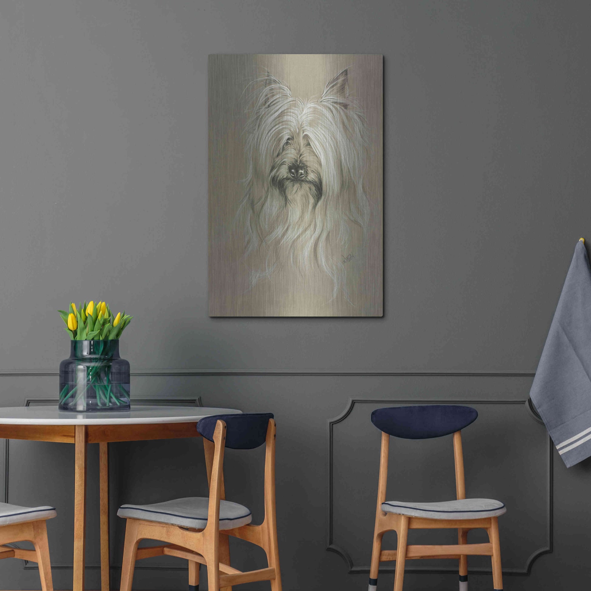 Luxe Metal Art 'Silky Terrier' by Barbara Keith, Metal Wall Art,24x36