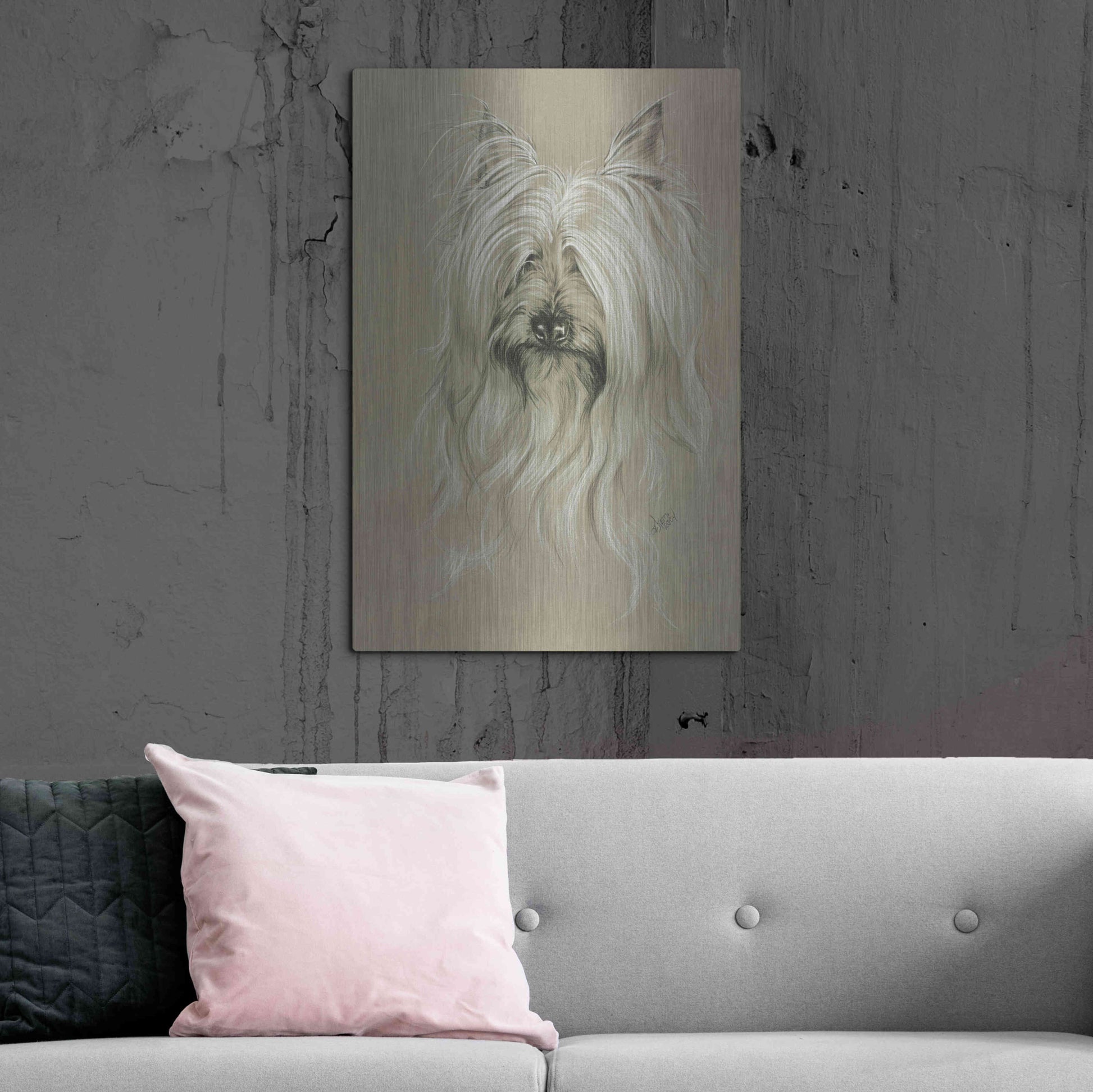 Luxe Metal Art 'Silky Terrier' by Barbara Keith, Metal Wall Art,24x36