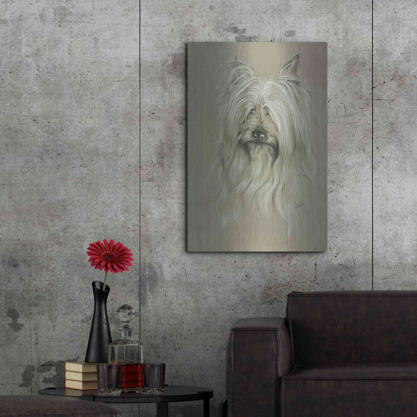 Luxe Metal Art 'Silky Terrier' by Barbara Keith, Metal Wall Art,24x36