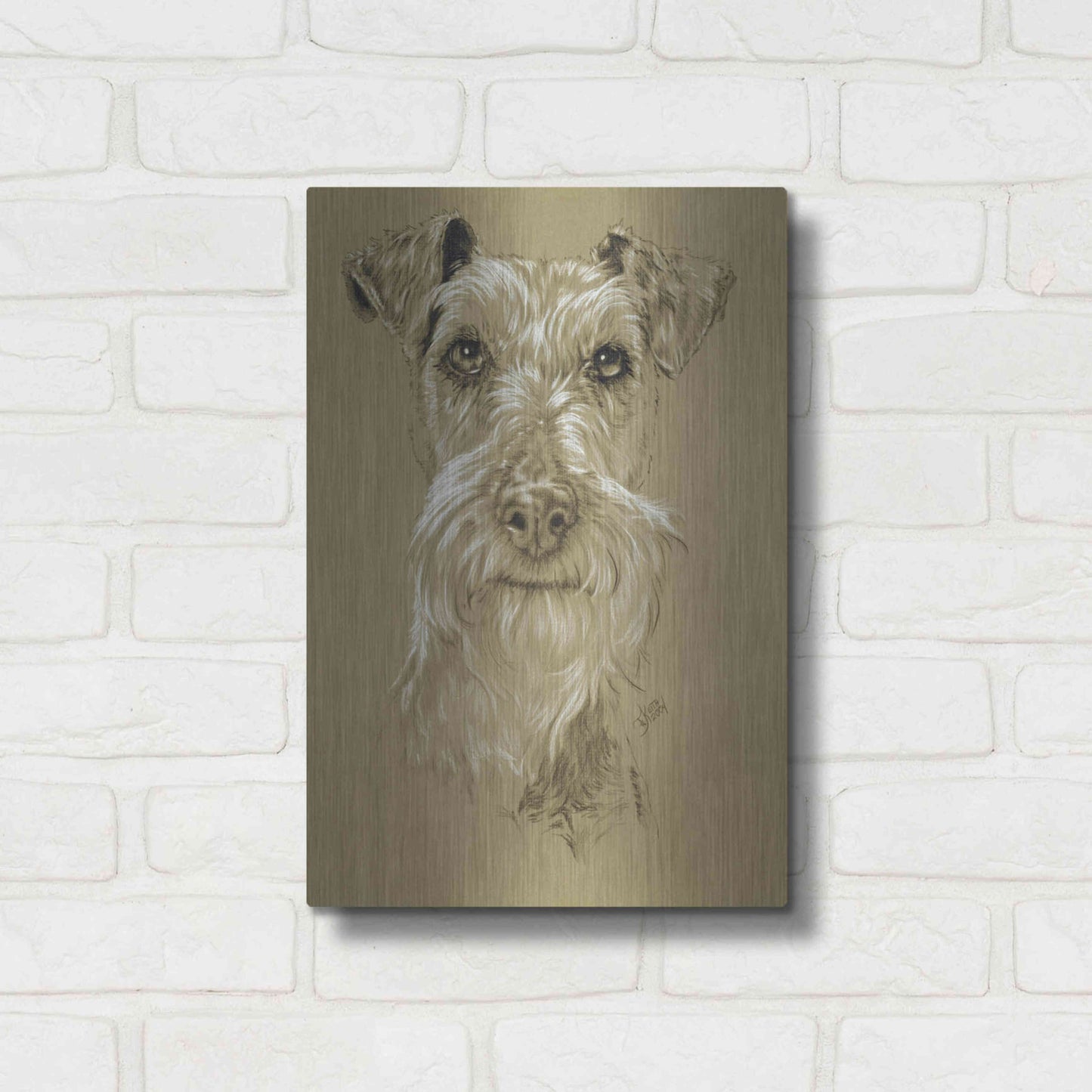 Luxe Metal Art 'Irish Terrier' by Barbara Keith, Metal Wall Art,12x16