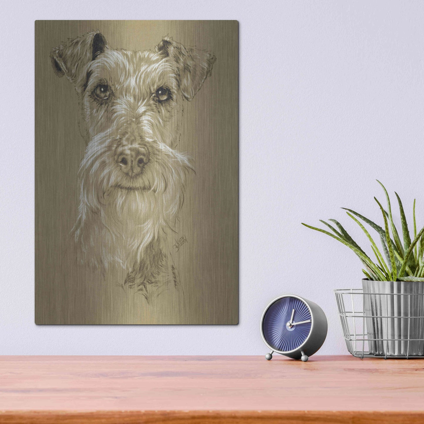 Luxe Metal Art 'Irish Terrier' by Barbara Keith, Metal Wall Art,12x16