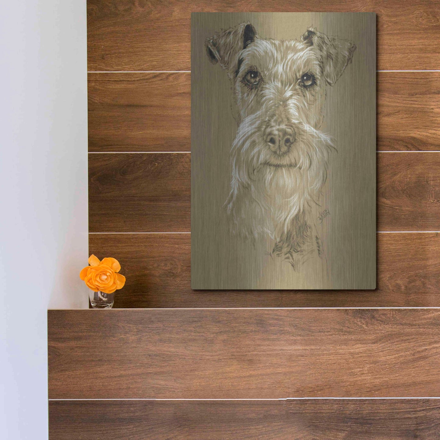 Luxe Metal Art 'Irish Terrier' by Barbara Keith, Metal Wall Art,12x16