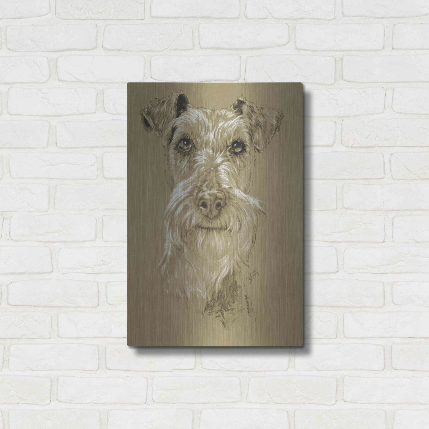 Luxe Metal Art 'Irish Terrier' by Barbara Keith, Metal Wall Art,16x24