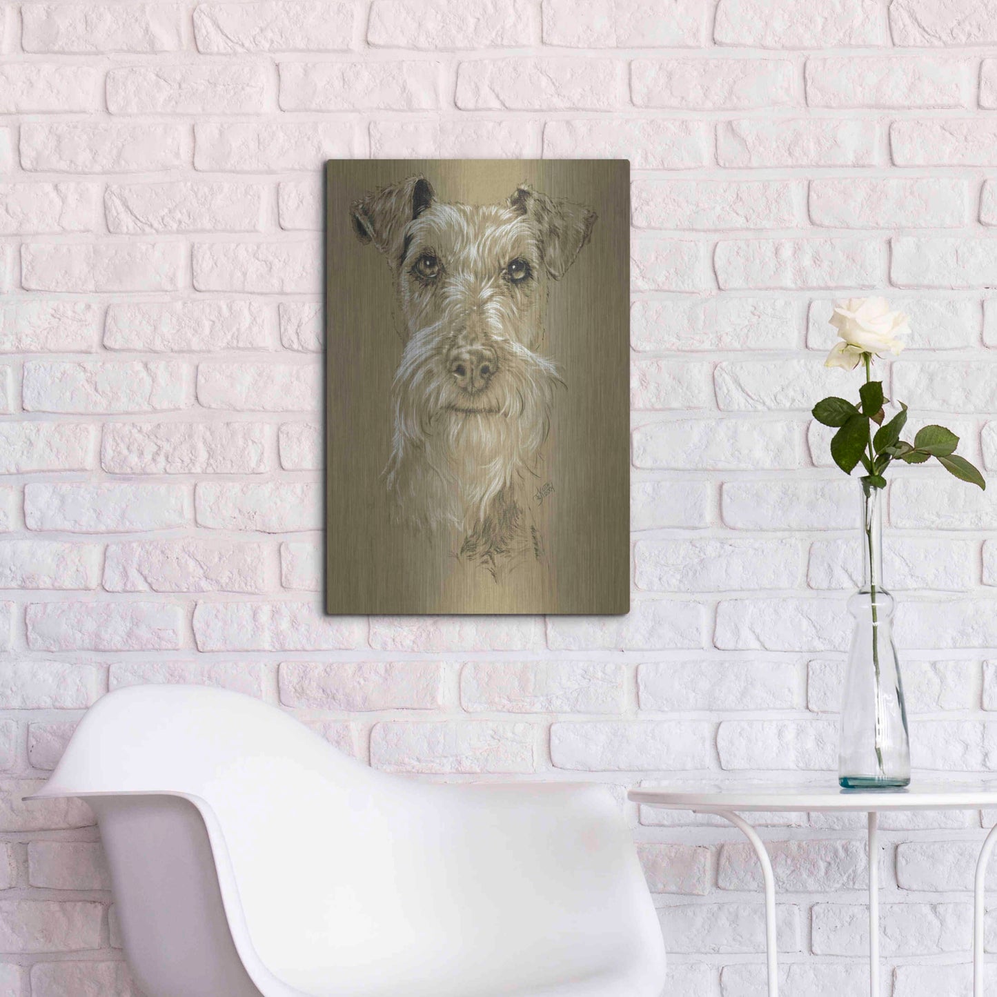 Luxe Metal Art 'Irish Terrier' by Barbara Keith, Metal Wall Art,16x24