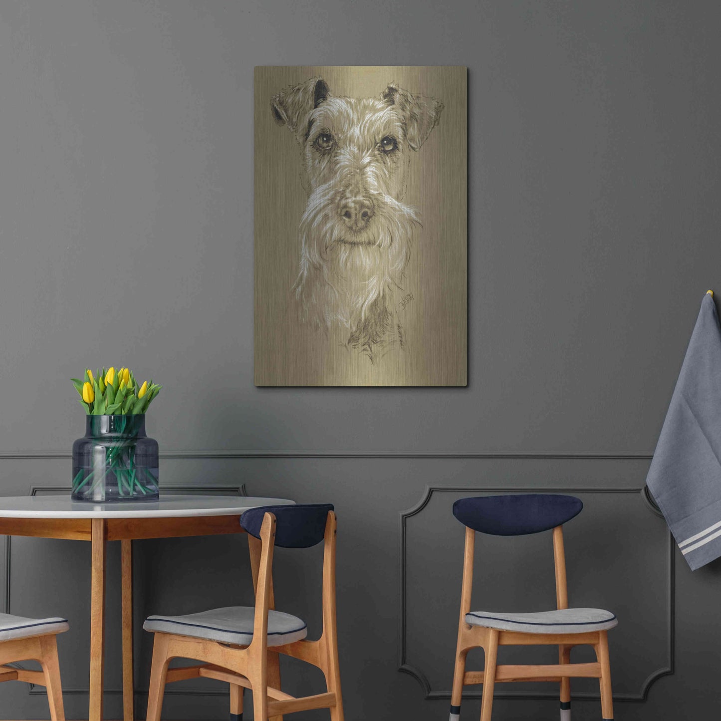 Luxe Metal Art 'Irish Terrier' by Barbara Keith, Metal Wall Art,24x36