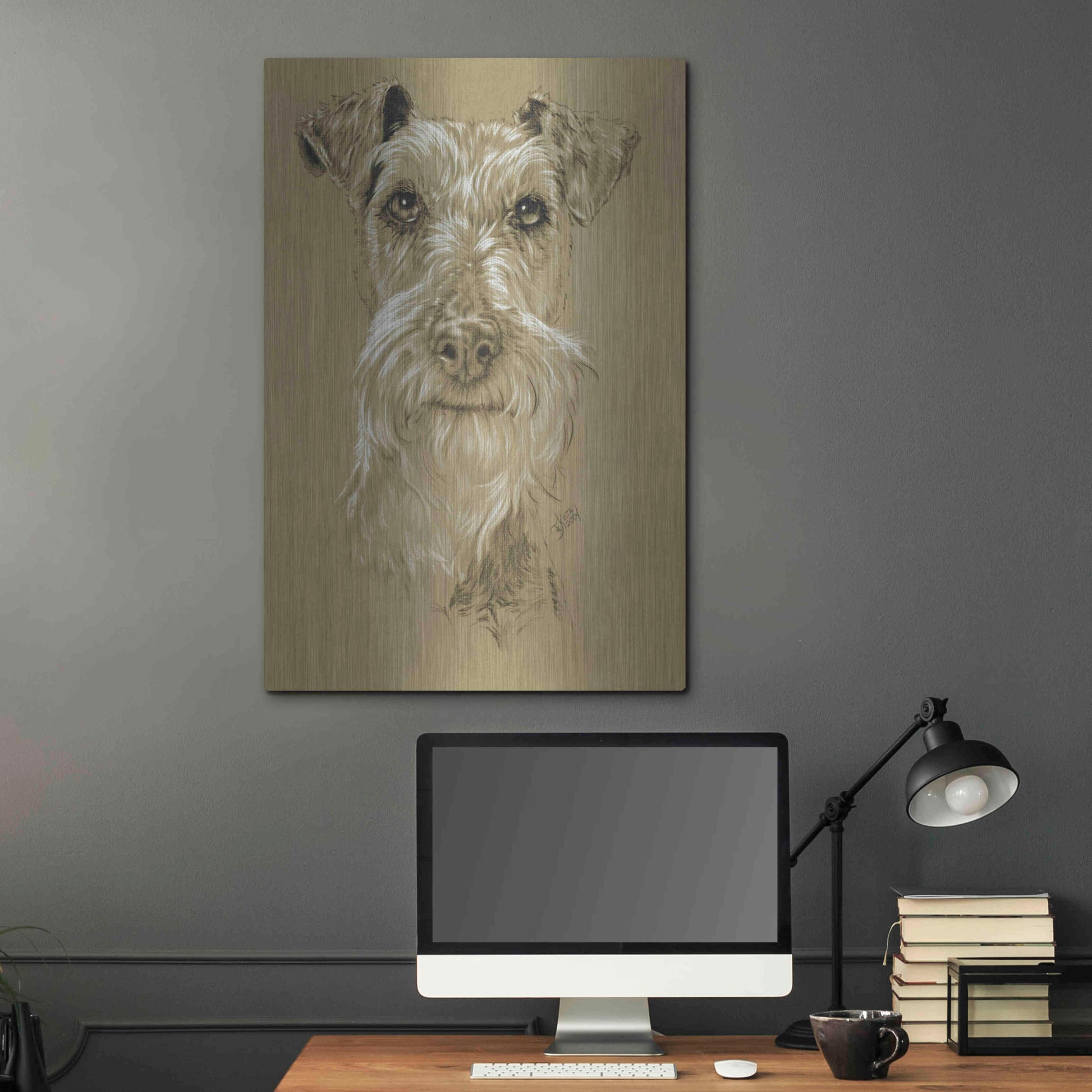 Luxe Metal Art 'Irish Terrier' by Barbara Keith, Metal Wall Art,24x36