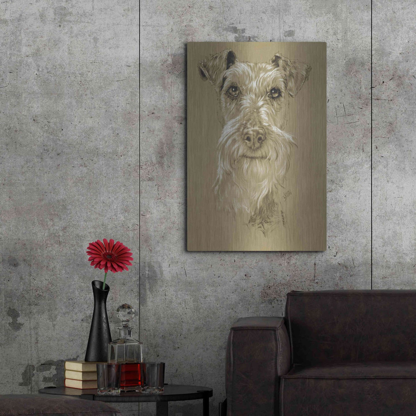 Luxe Metal Art 'Irish Terrier' by Barbara Keith, Metal Wall Art,24x36